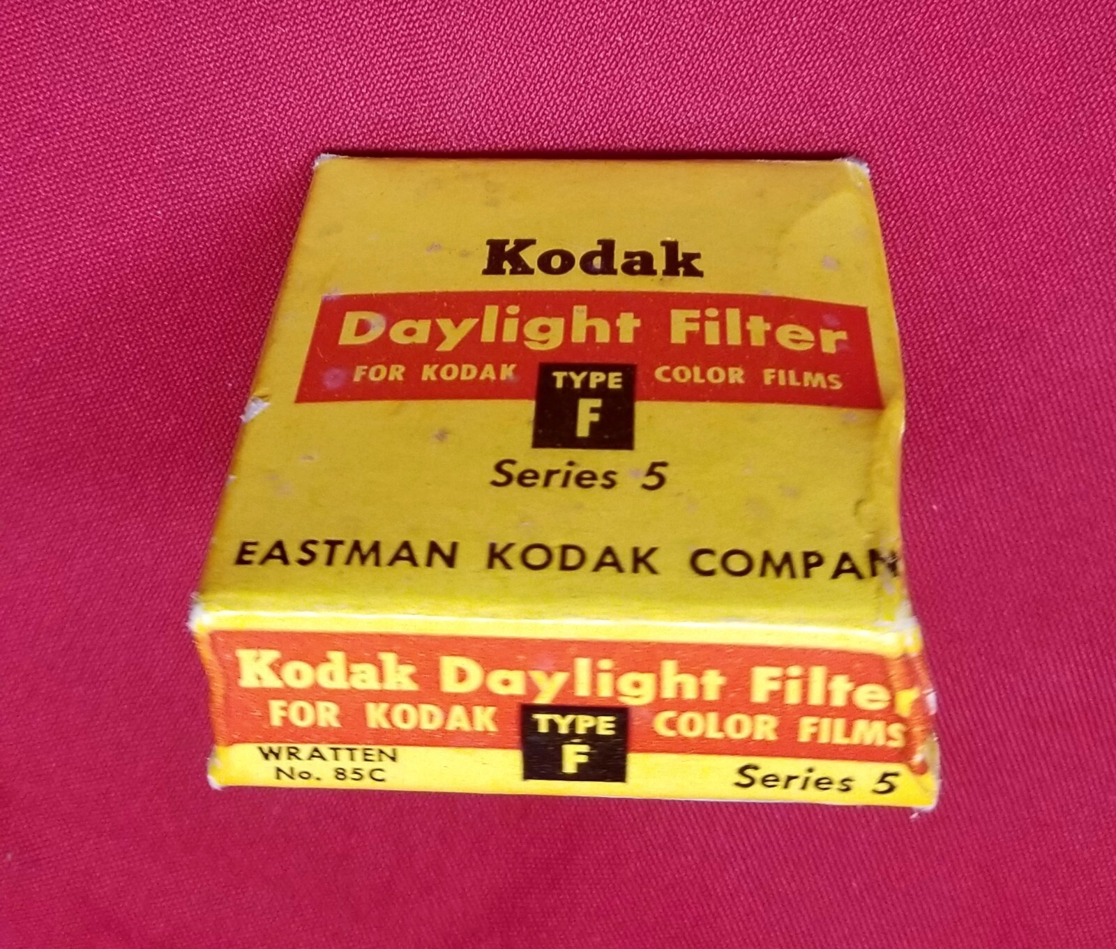 🔴 Kodak Daylight Filter Color Film Type F Series 5 85C Case Box Instructions 📸