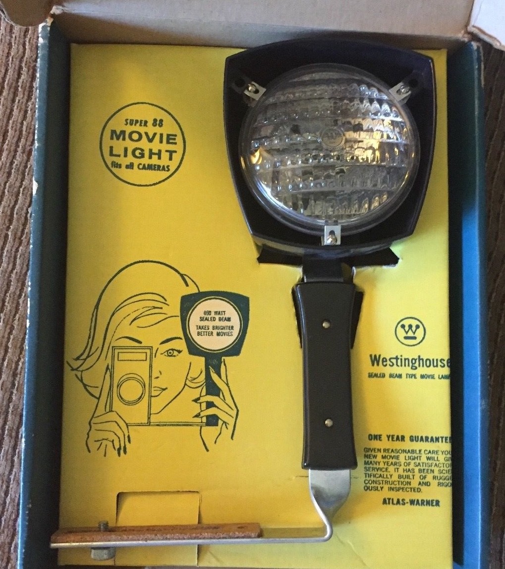 VINTAGE WESTINGHOUSE SUPER 88 MOVIE LIGHT SEALED BEAM TYPE MOVIE LAMP 650 WATT
