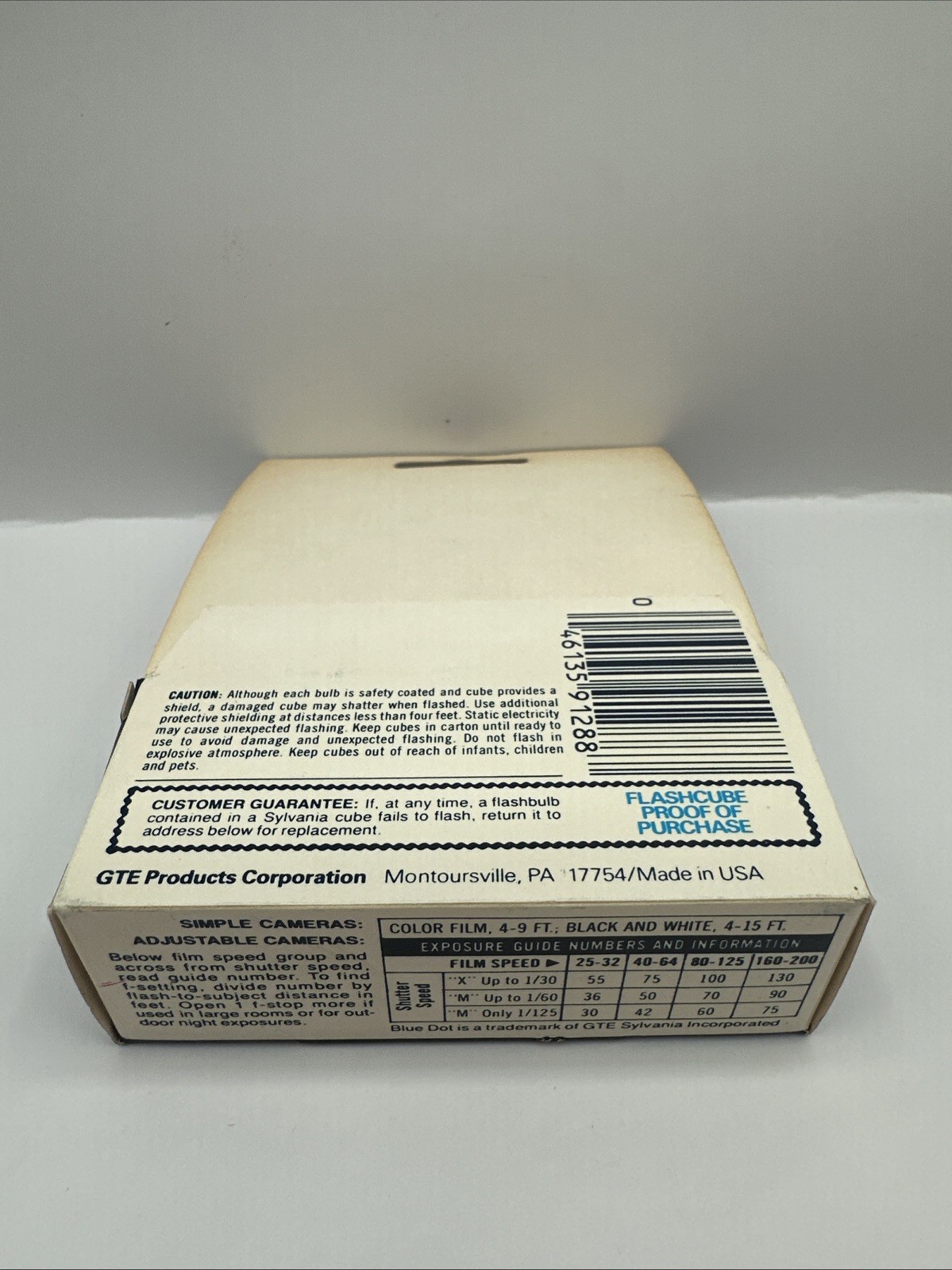Vtg Sylvania GTE Blue Dot FLASH CUBES 3 Cubes / 12 Flashes Camera Bulbs NOS