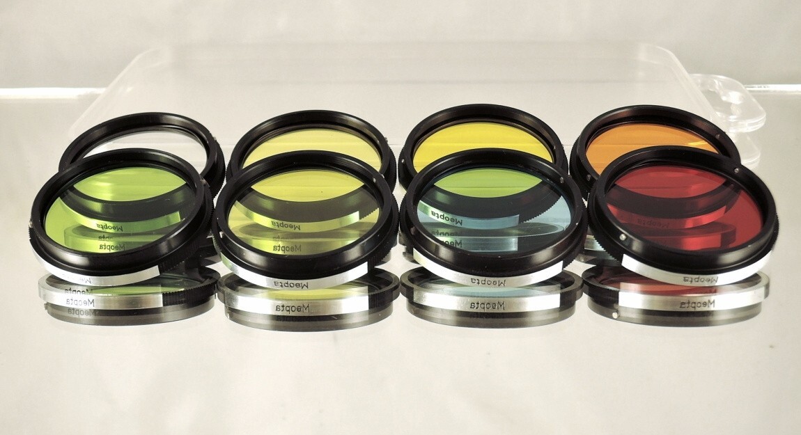 RARE set of eight filters B36 for Flexaret MEOPTA Czechoslovakia genuine MINT