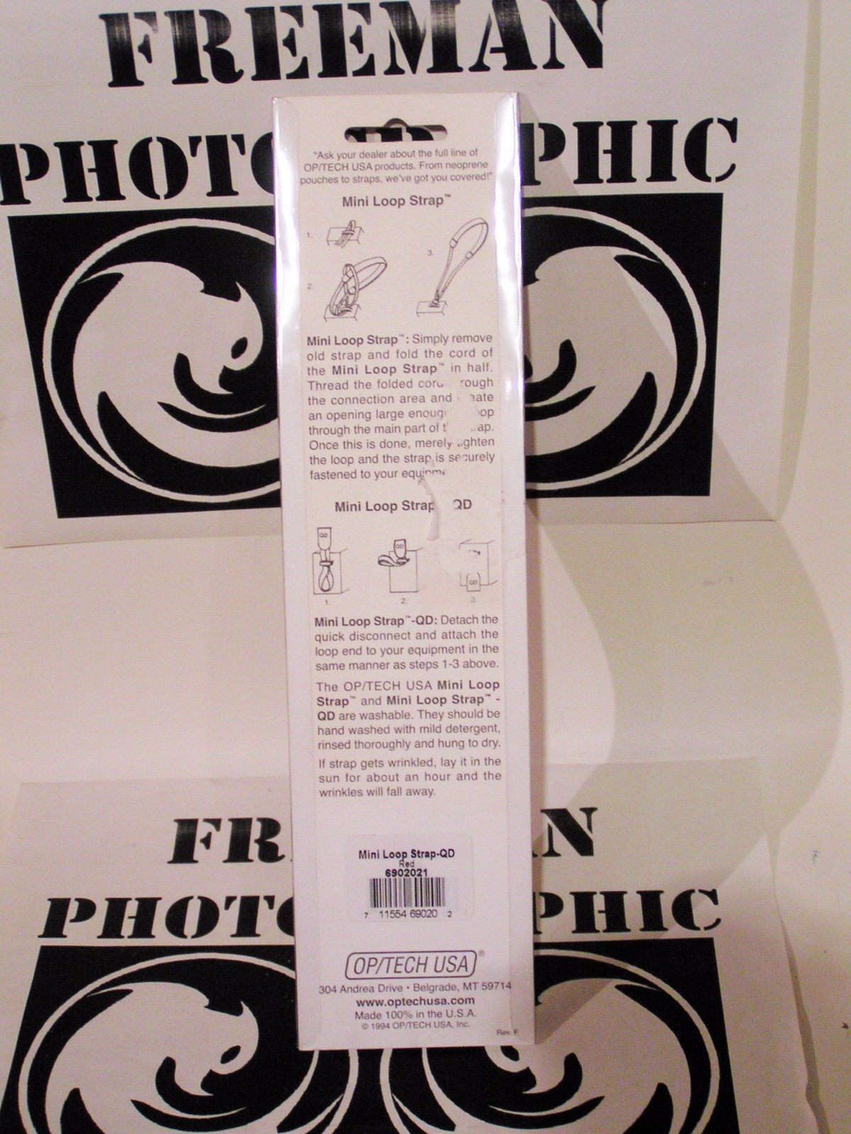 Vintage OP/TECH USA Mini Loop Strap QD Camera Light Meter New Factory Sealed NOS