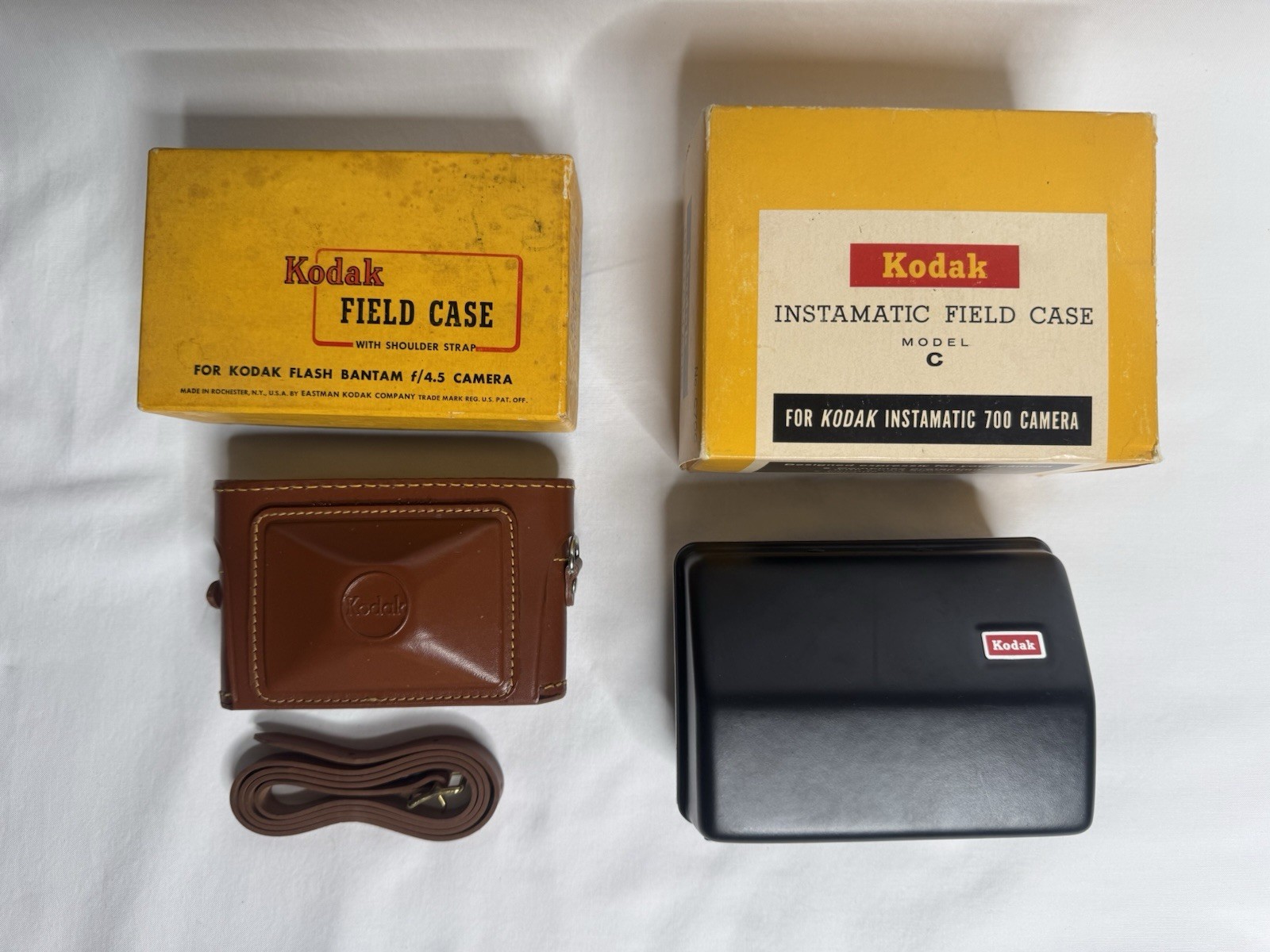Lot of 2 Kodak Field Cases Bantam f/4.5 & Instamatic Model C (New In Boxes)