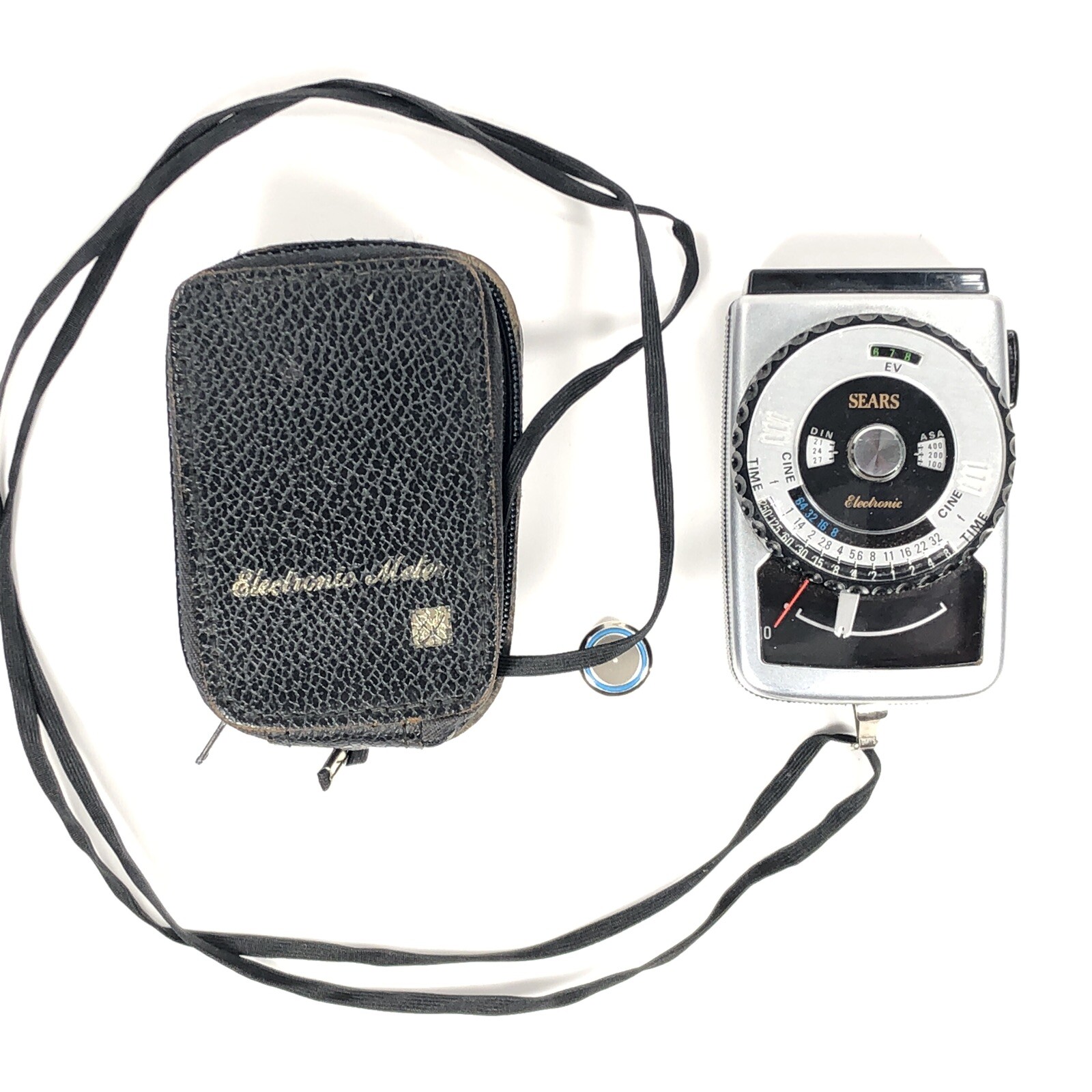 Vintage Sears Camera Photography Electronic Light Meter w/ Leather Case Rare