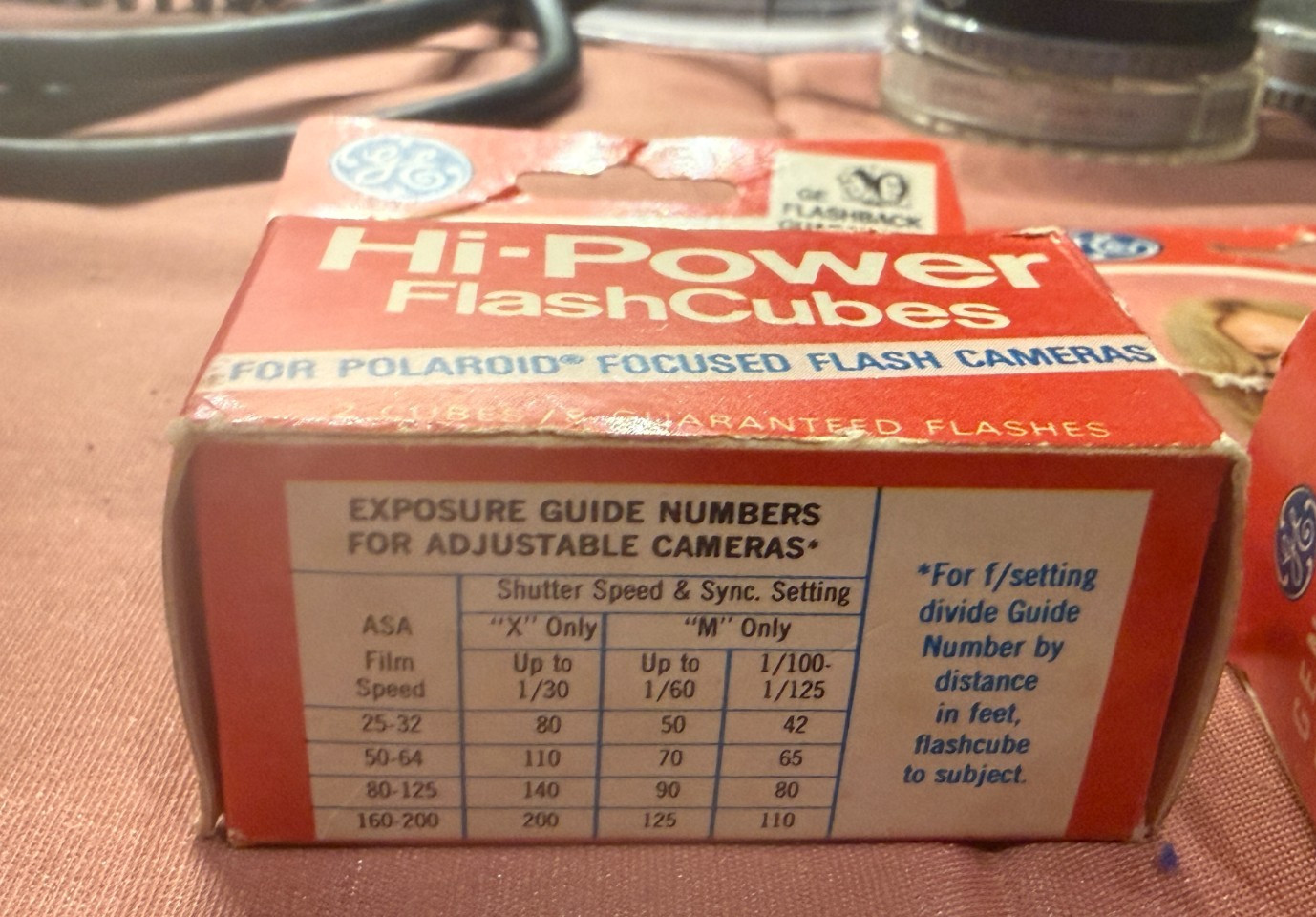 Vintage Unused GE Hi Power FlashCubes for Polaroid Flash Camera 4 Total Cubes