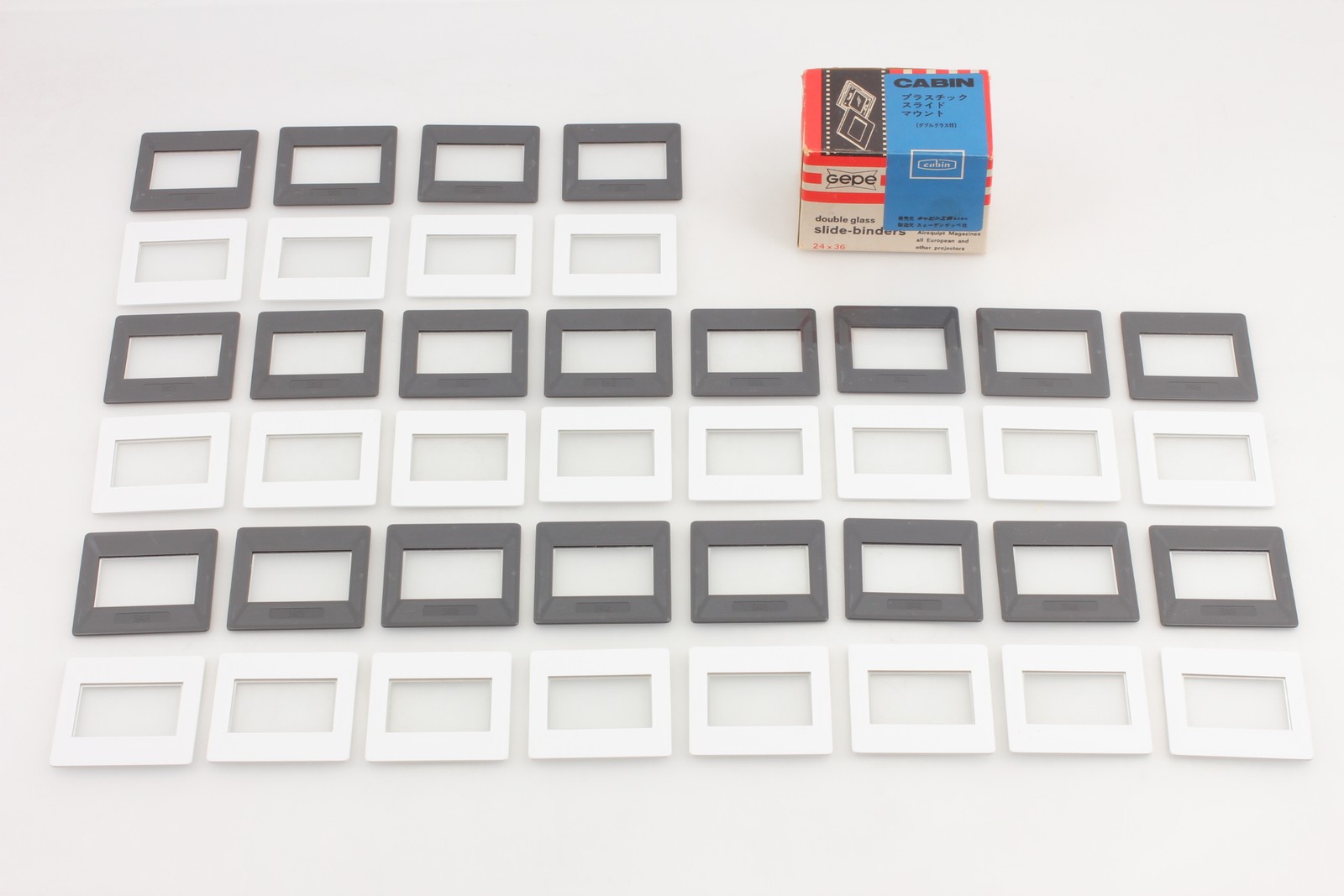 [MINT] Gepe Box of 20 Super Thin 24×36 Double Glass Slide-Binders From JAPAN