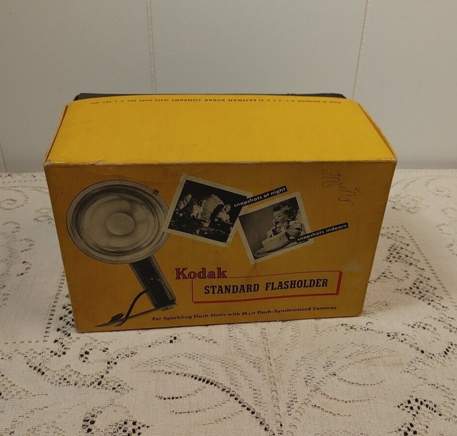 Vintage KODAK Standard Flash Holder in Original Box w/ Cover & Bracket