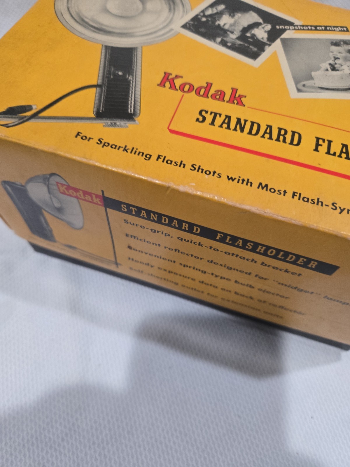 Vintage Kodak Standard Flasholder w/ Lumaclad Reflector Box & Manual