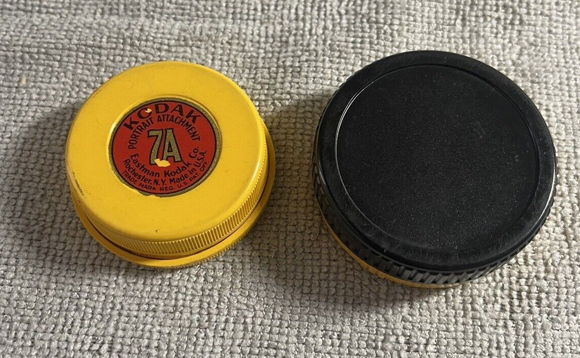 Vintage Eastman Kodak Portrait Attachment Lens No. 7A & Yellow Lens – set of 2