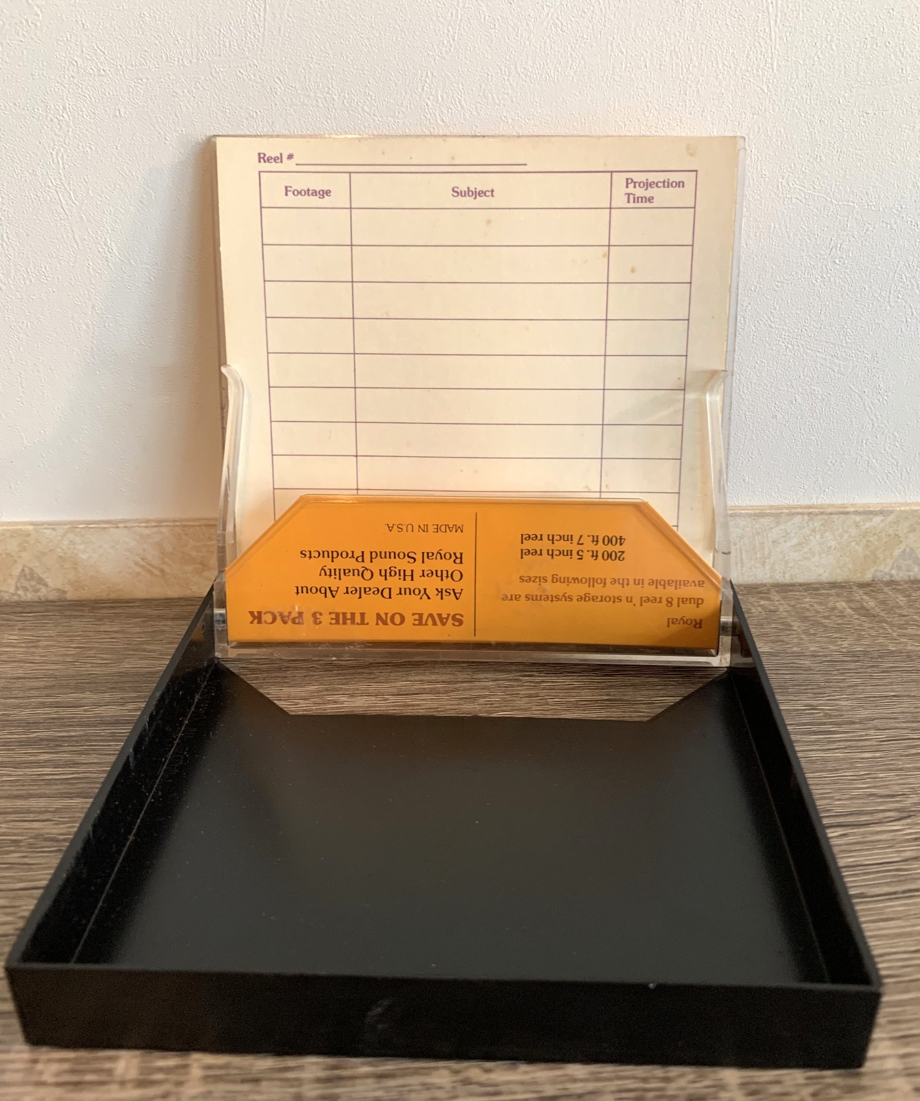 Vintage 8mm Film Royal Sound Co Film Reel case 200 ft capacity plastic Canada