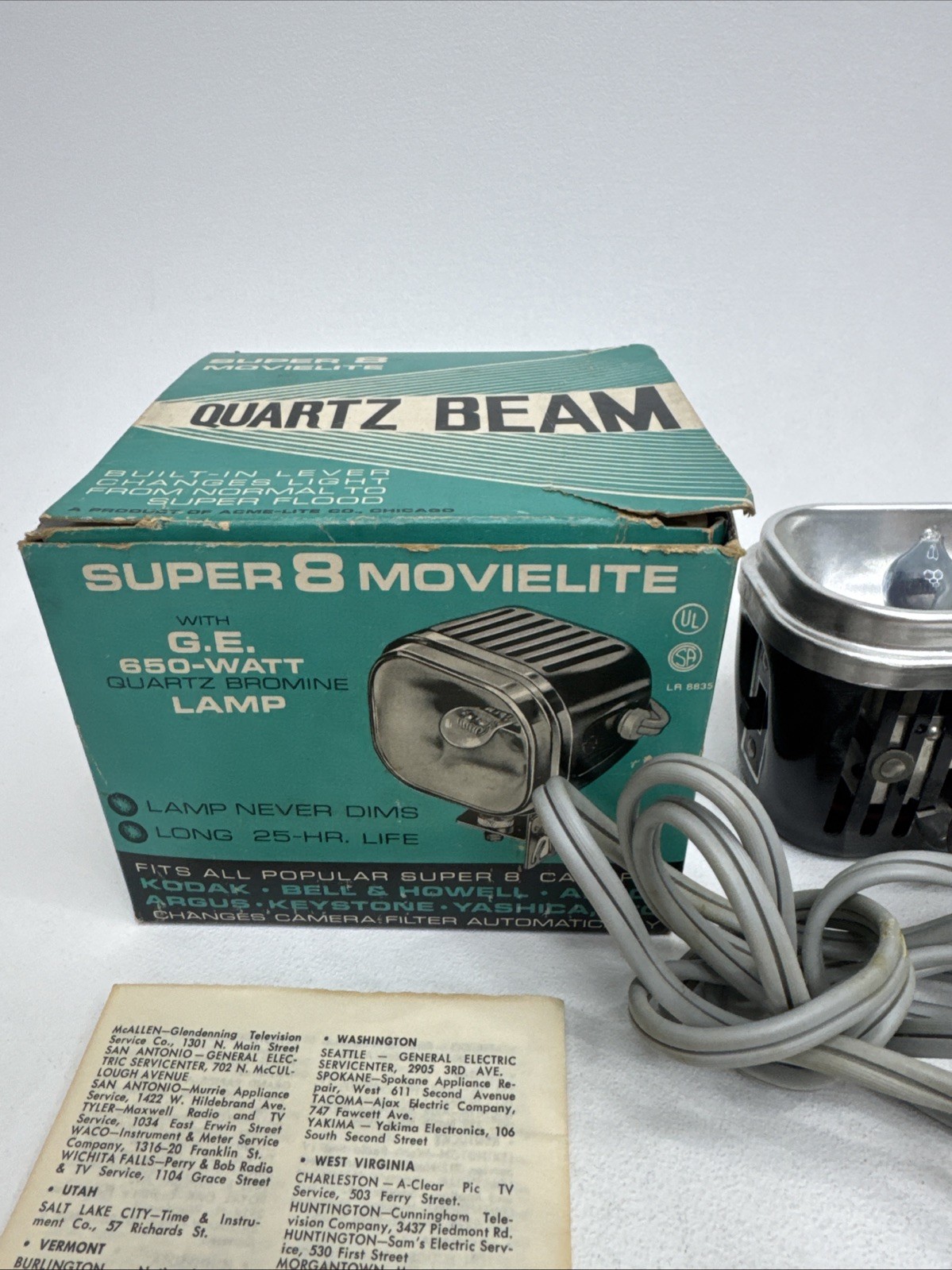 GE Super 8 PRO Movie Light Movielite Zoom Beam Tested