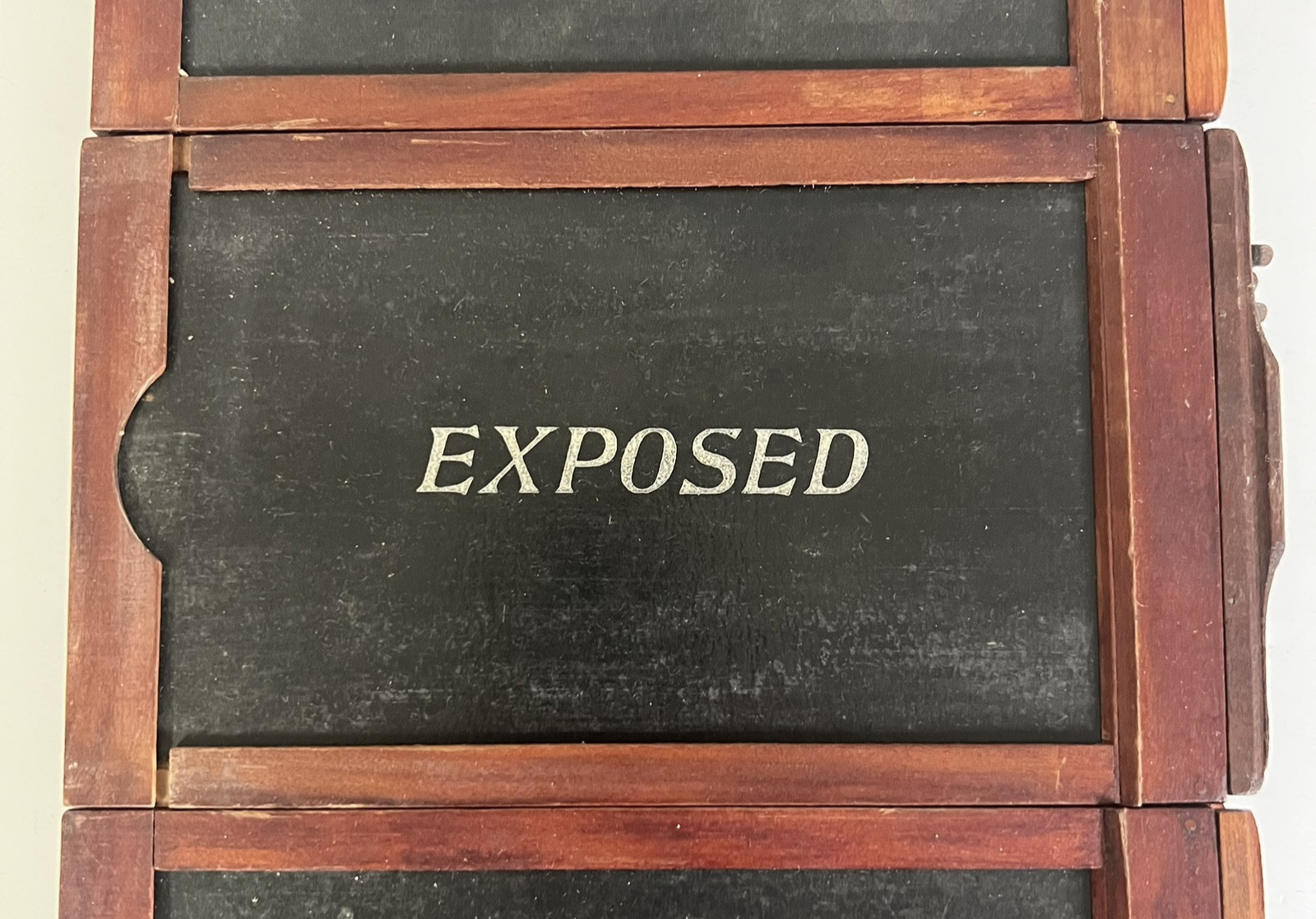 Set of 4 Vintage Wooden Double Draw Slide Exposure Photography Frames