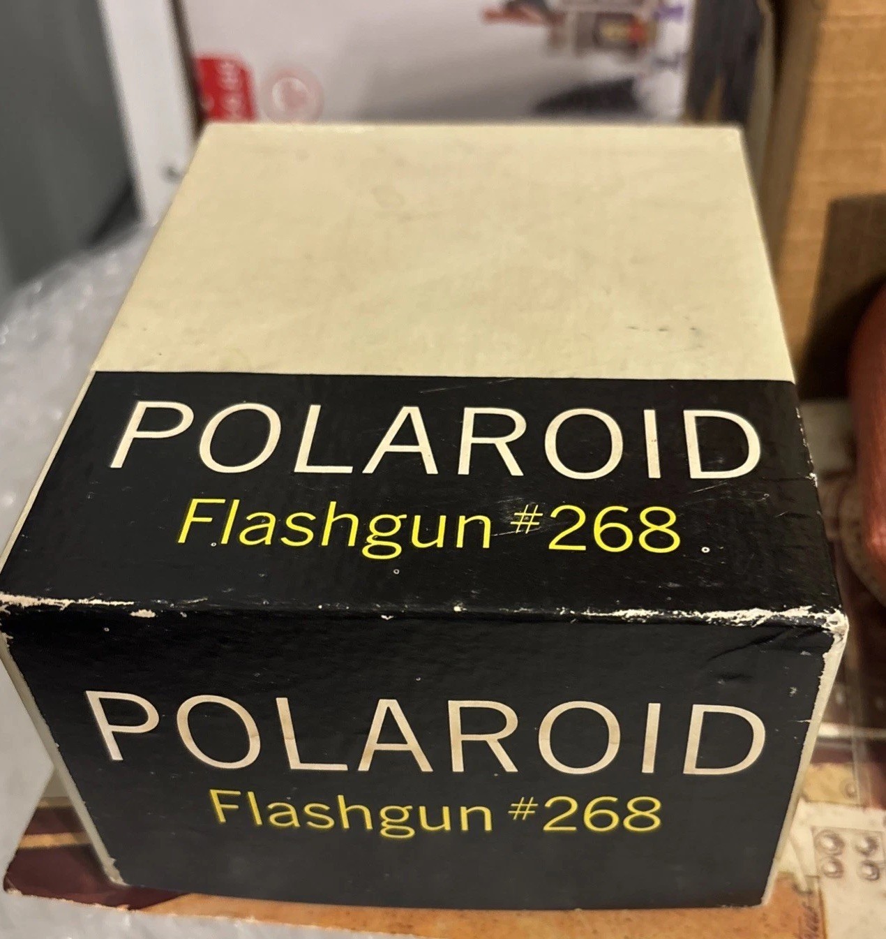 Vintage Polaroid Model 268 Flash Bulb Attacment with Blue Lens ~ Box & paperwork