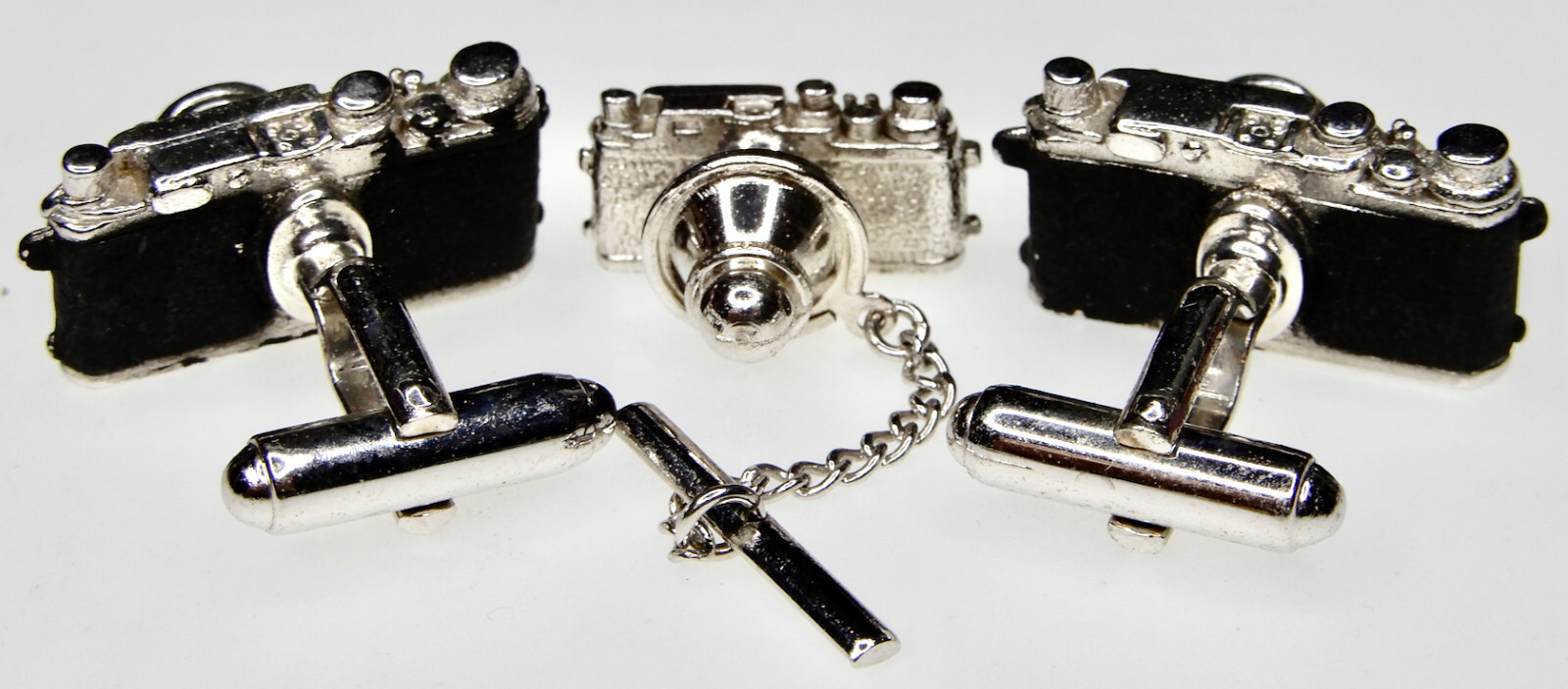 Leica Screw Mount Camera Cufflinks & Tie Clip Set ………. Minty