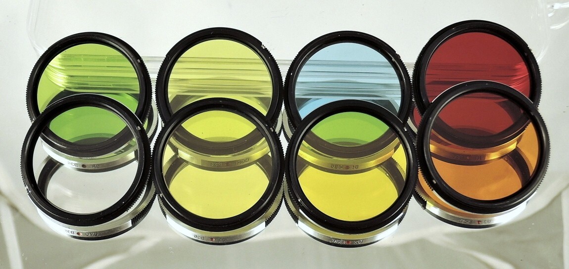 RARE set of eight filters B36 for Flexaret MEOPTA Czechoslovakia genuine MINT