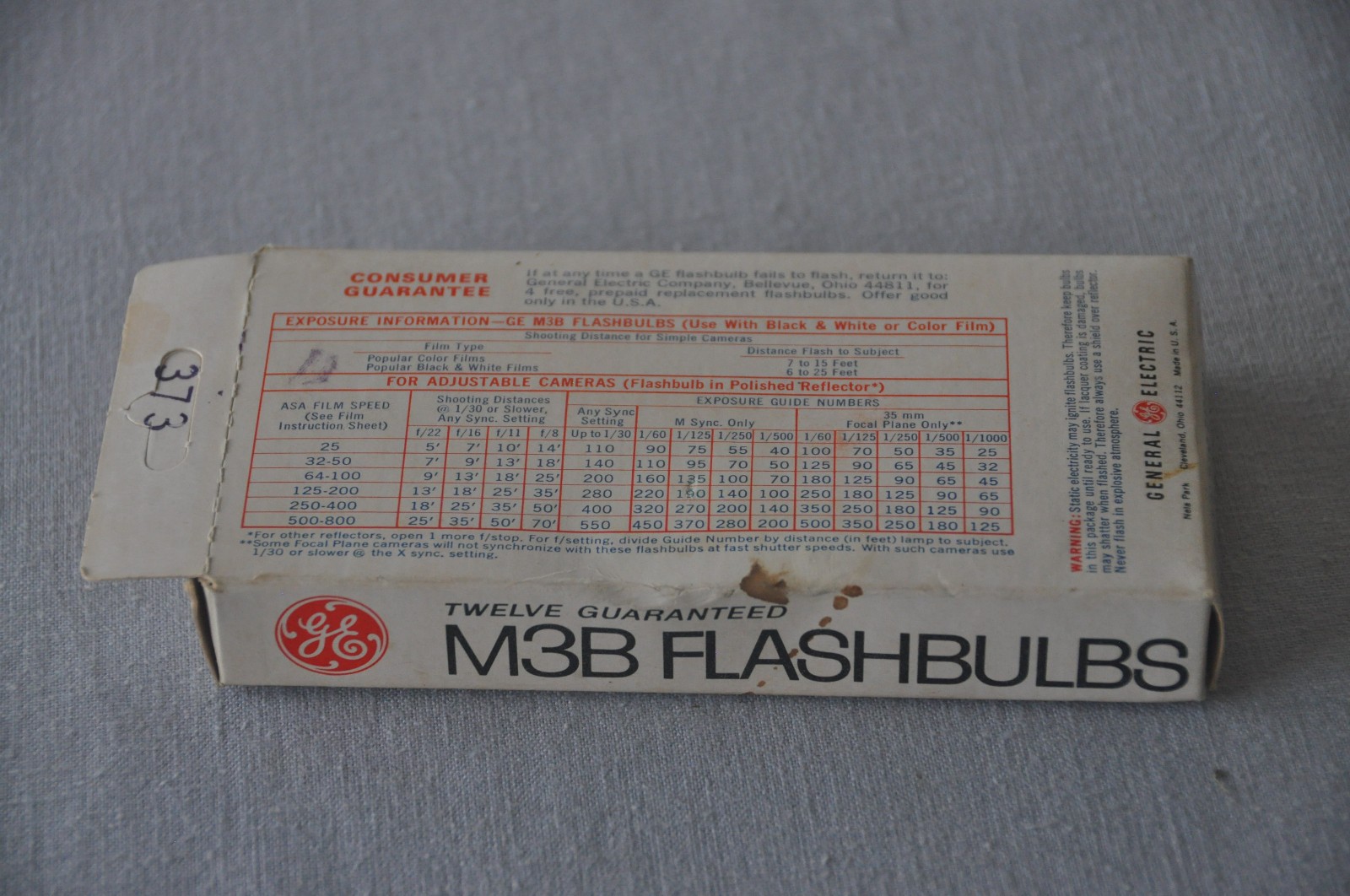 Vintage GE M3B Blue Flashbulbs, 11 Bulbs