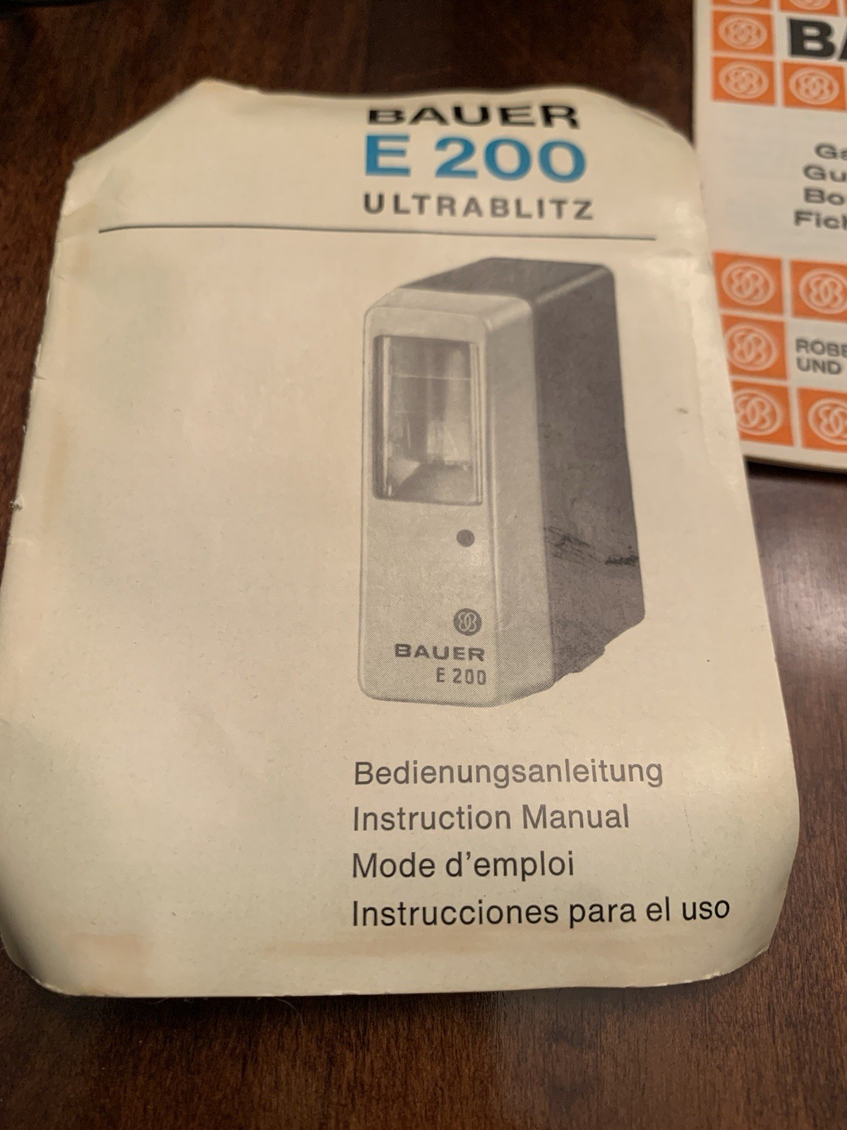 Vintage Bauer E200 AutoBlitz / UltraBlitz Flash With Plug, Case, Made In Germany