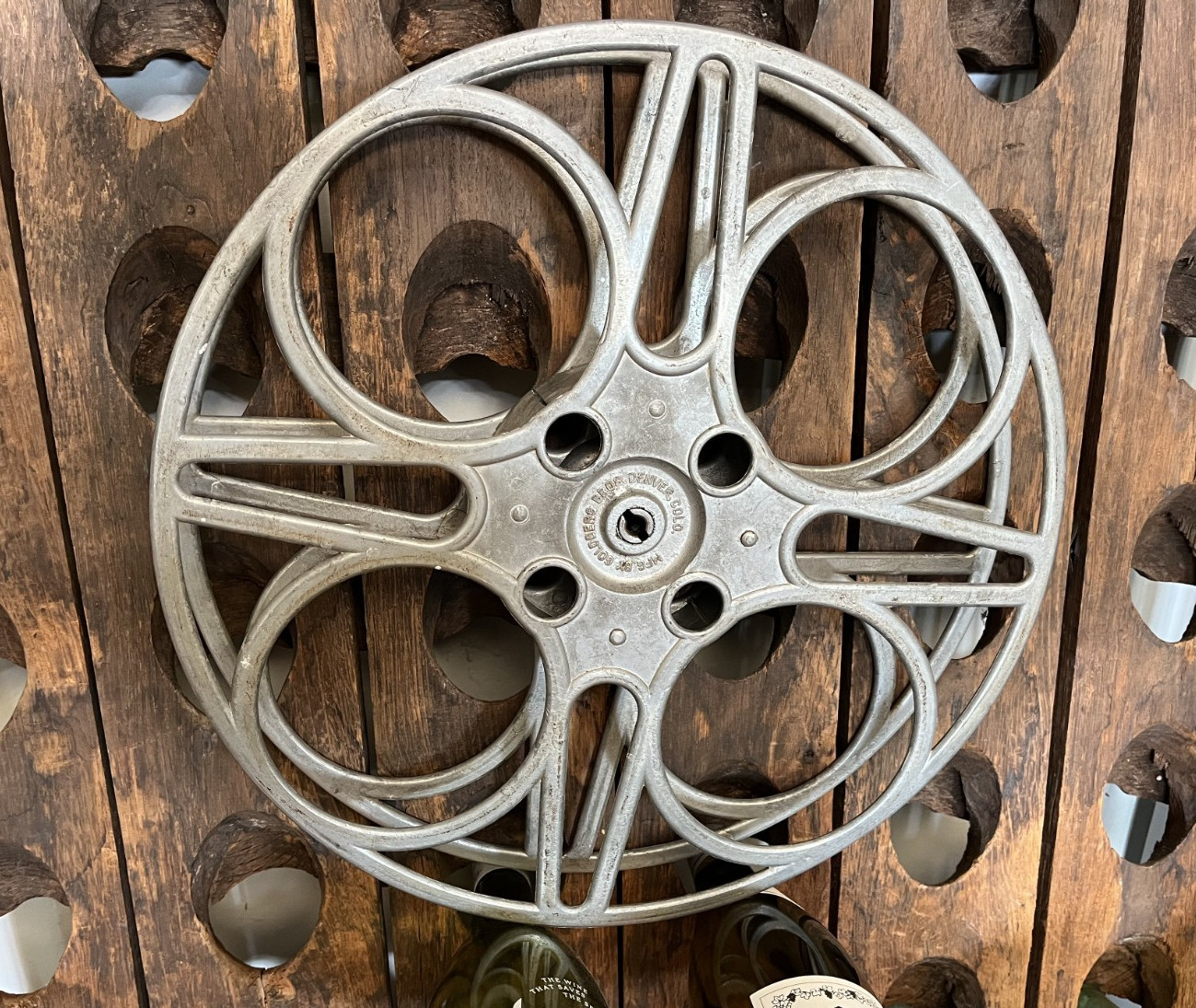Vintage Goldberg Bros. 15″ Movie Reel 4 holes – Denver Co. Cast Aluminum