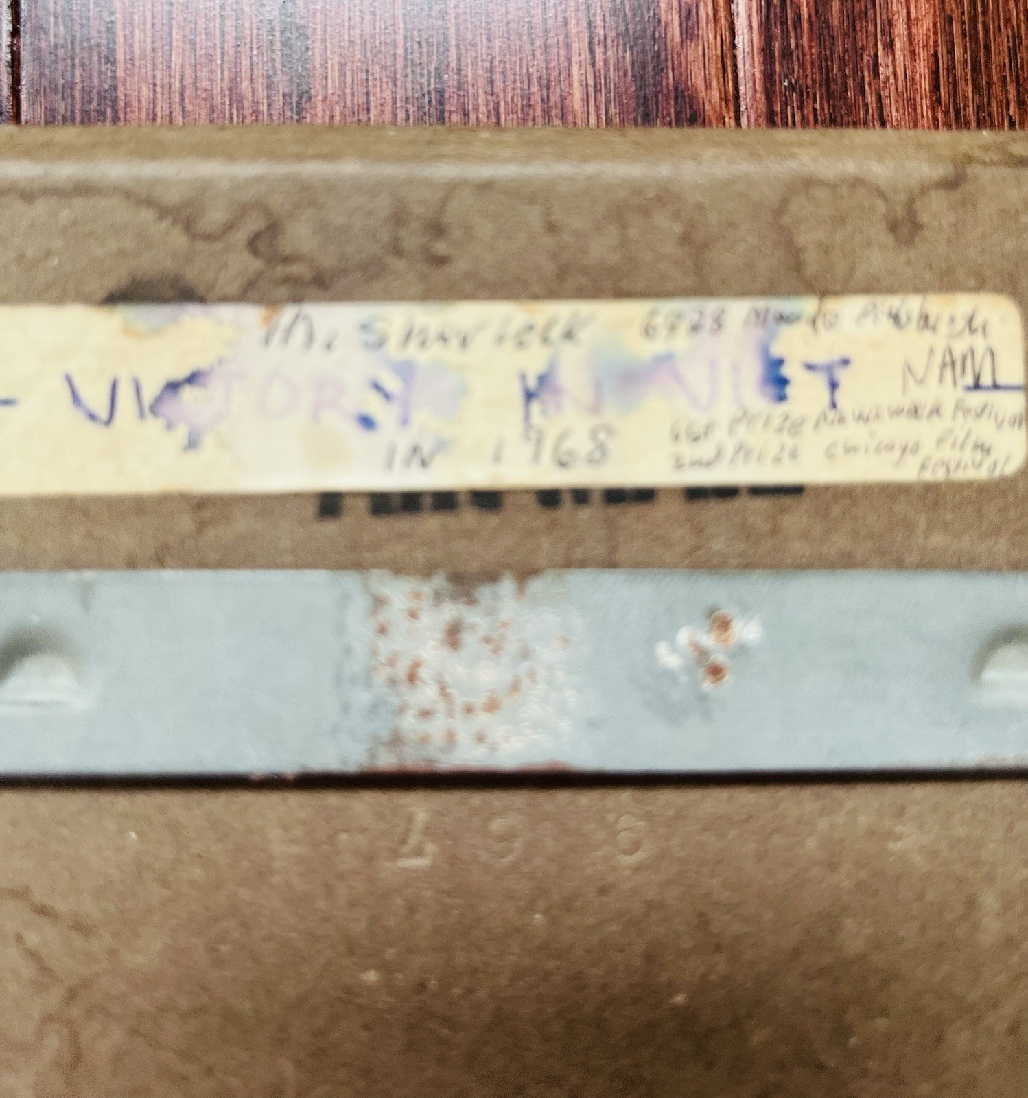 Vintage Compco Film Reel Canister Shipping Box Strap 16mm 400 Feet USA 1968