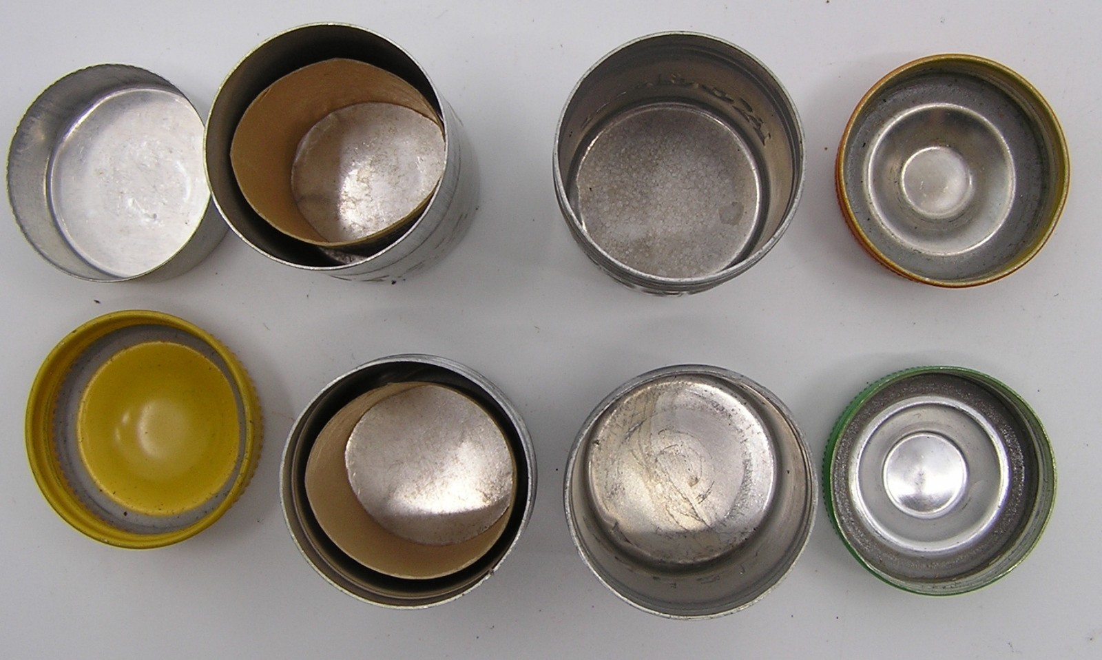 10 Vintage Kodak Embossed 35 MM Metal Tin Film Empty Canisters & 4 Films