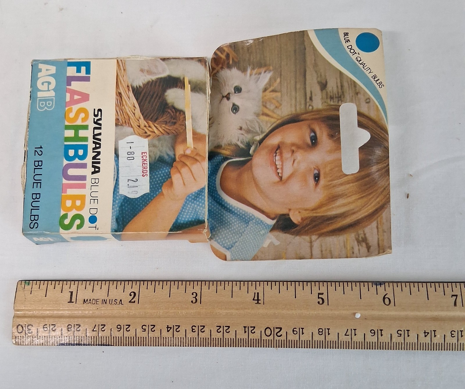 Sylvania Blue Dot AG1B Flashbulbs 12 Blue Bulbs Box VTG 1970s Photography NOS