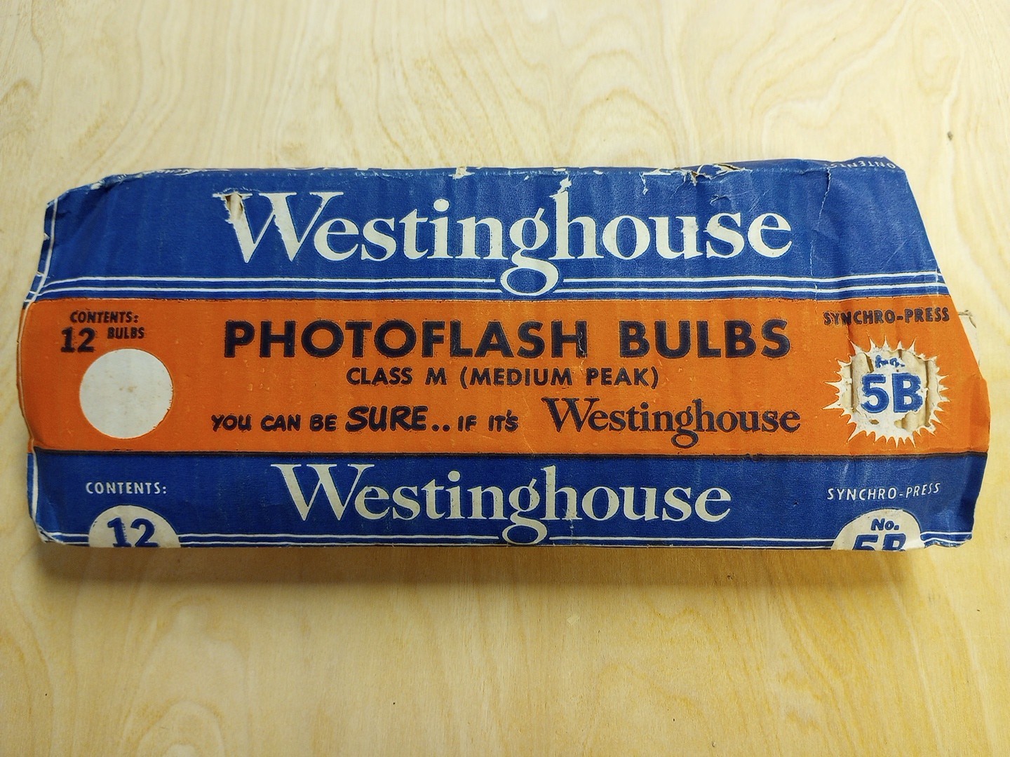 Vintage Flash Bulbs Westinghouse No.5B Class M Original Box 12 Bulbs Unused
