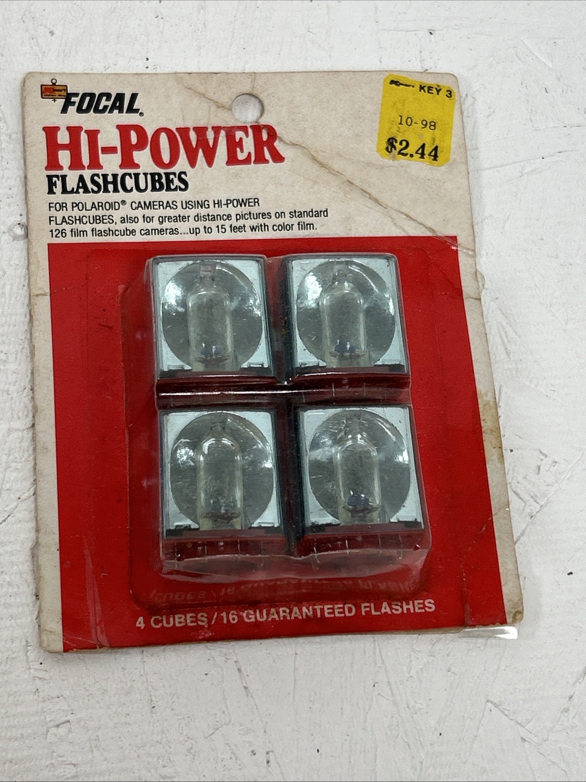Vintage Kmart Focal Flashcubes 4 Pack of Cubes 16 Flashes New Old Stock Camera