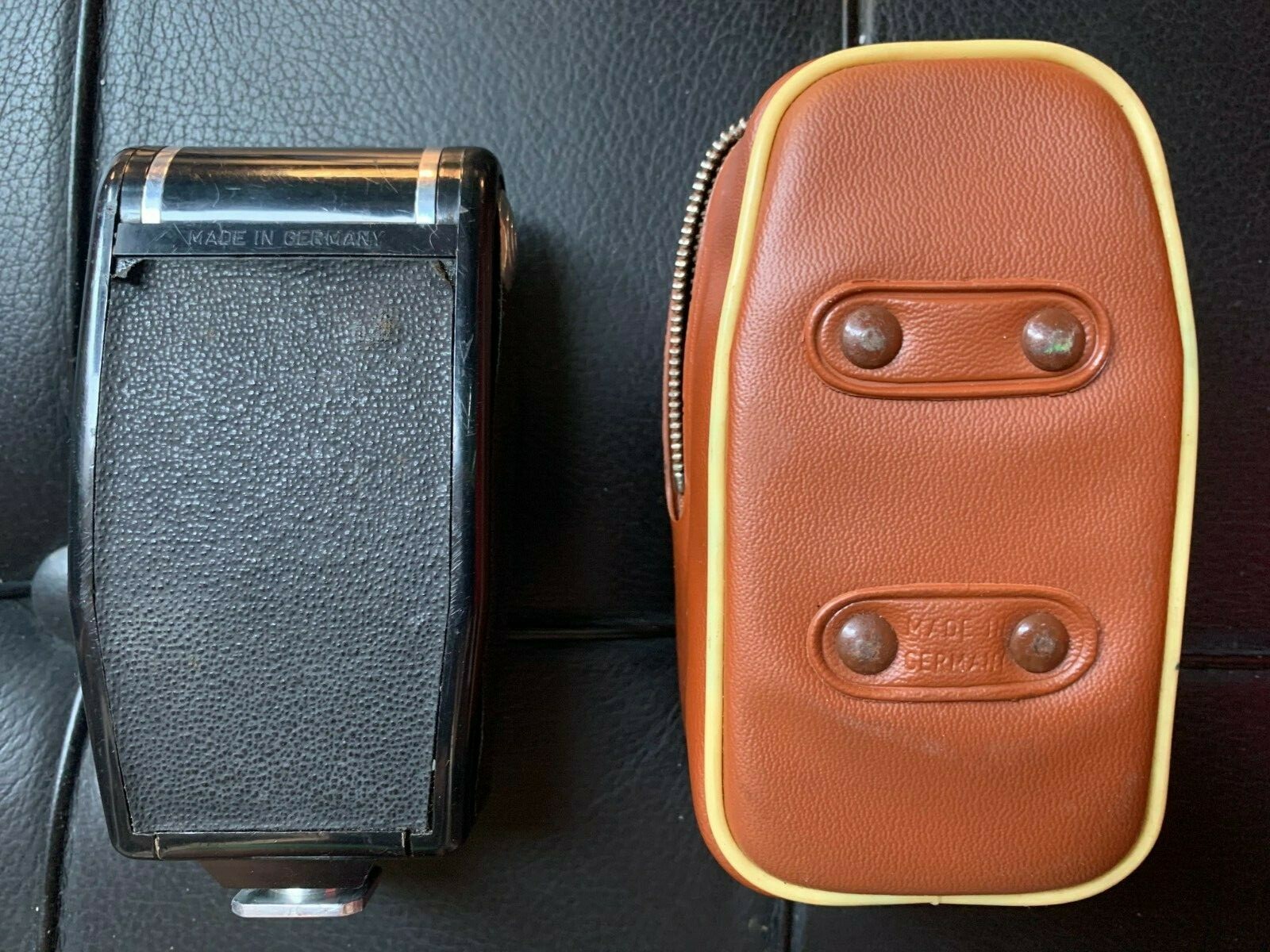VINTAGE Agfa AGFALUX PHILIPS PhotoFlux PF1B Leather Case