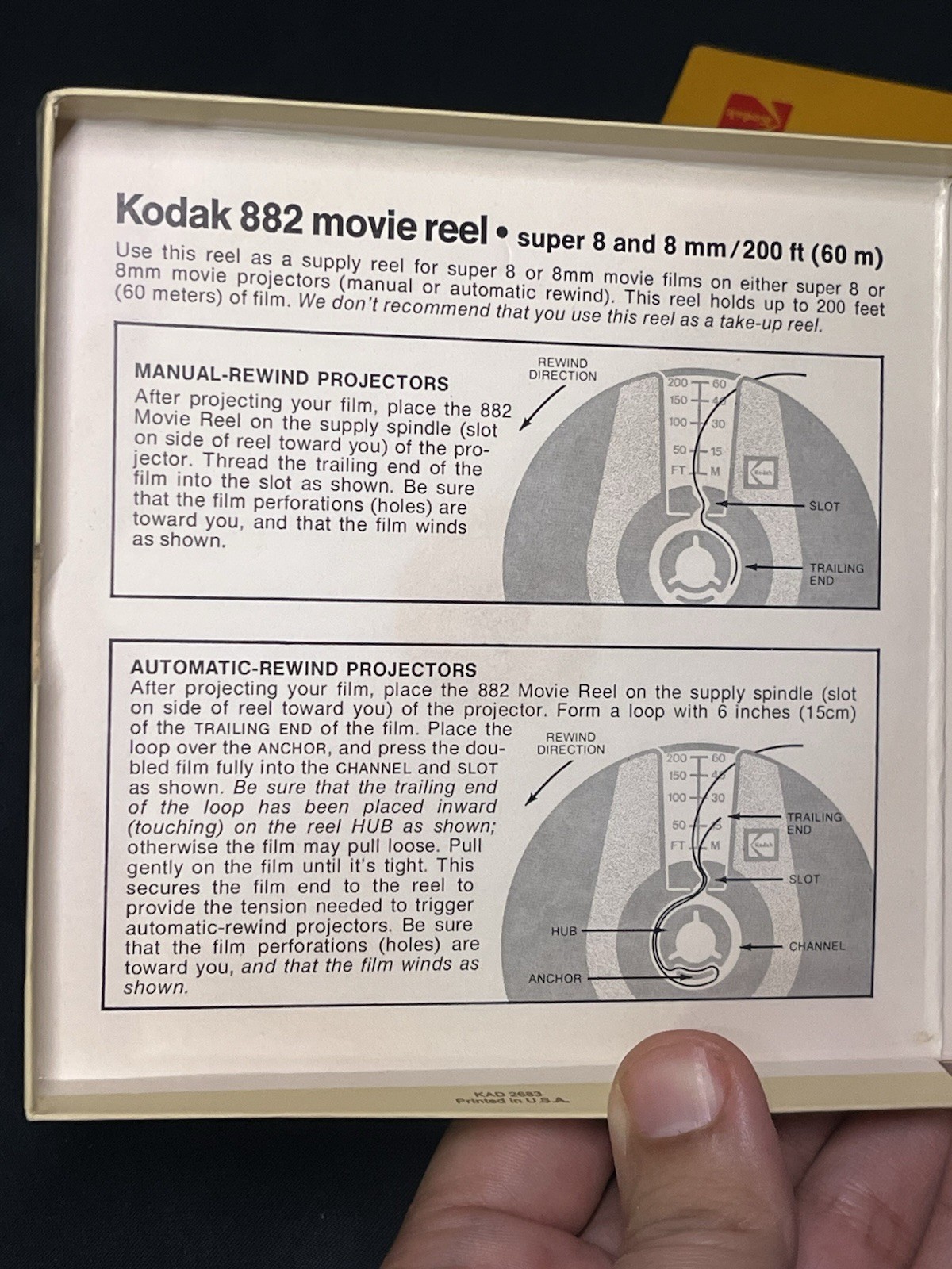 New in Box Kodak 882 Super 8mm Movie Reel 200 ft