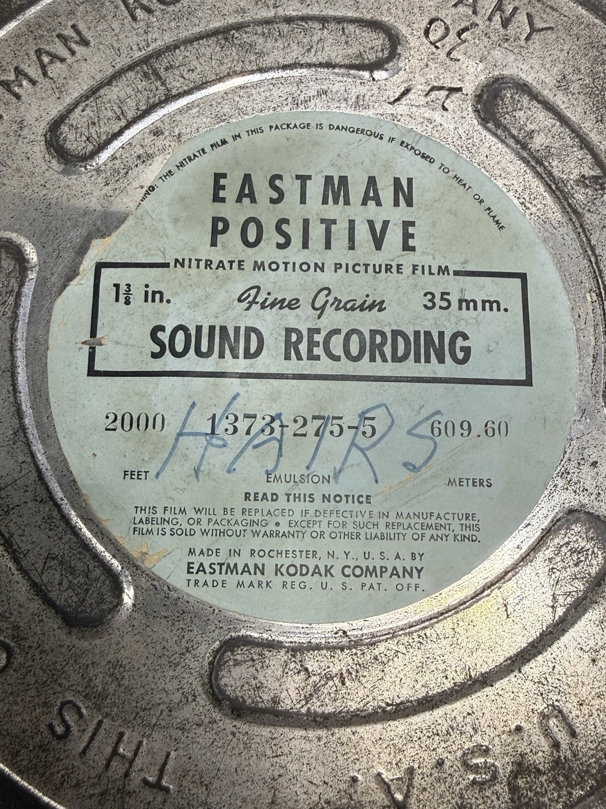Vintage Eastman Kodak 35mm Nitrate Motion Picture Film Can Canister 10.5″ x 3″