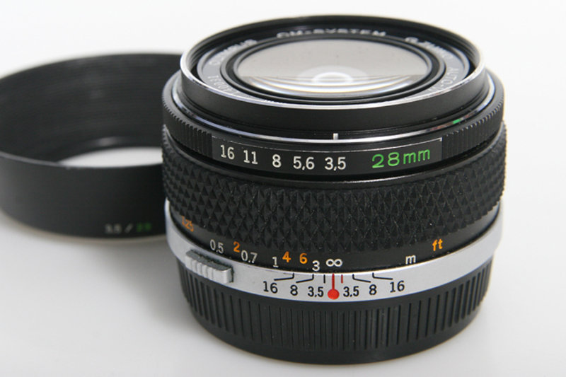 Olympus Zuiko Auto-W 28mm f3.5 Wide Angle Lens – manual focus