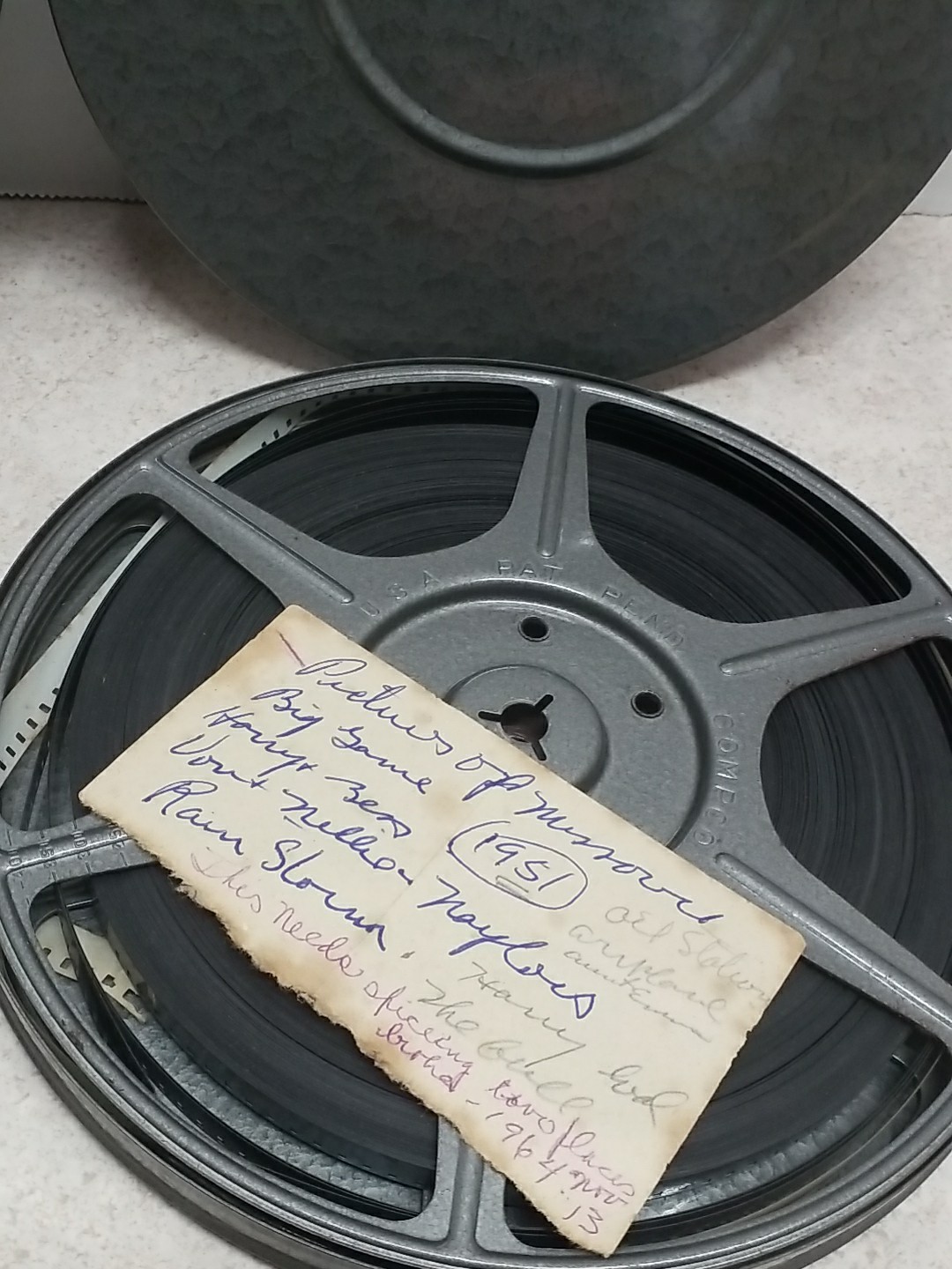 2 Vintage 7 Inch Metal Reels and Cases Compco Bros. 1 B & HC REEL & Case