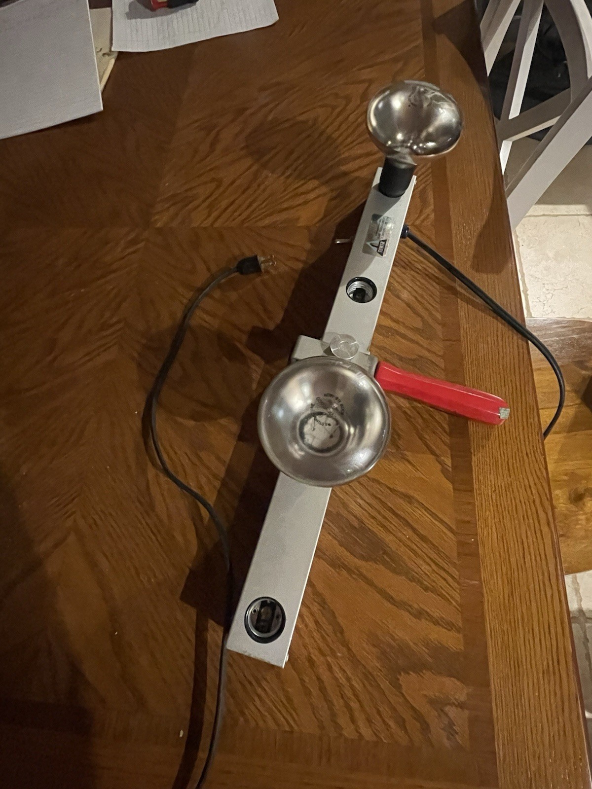 Vtg Sears Roebuck Folding Photo Movie Light Bar, 2 & 4 Lamp W 4 Vtg MOVIE BULBS