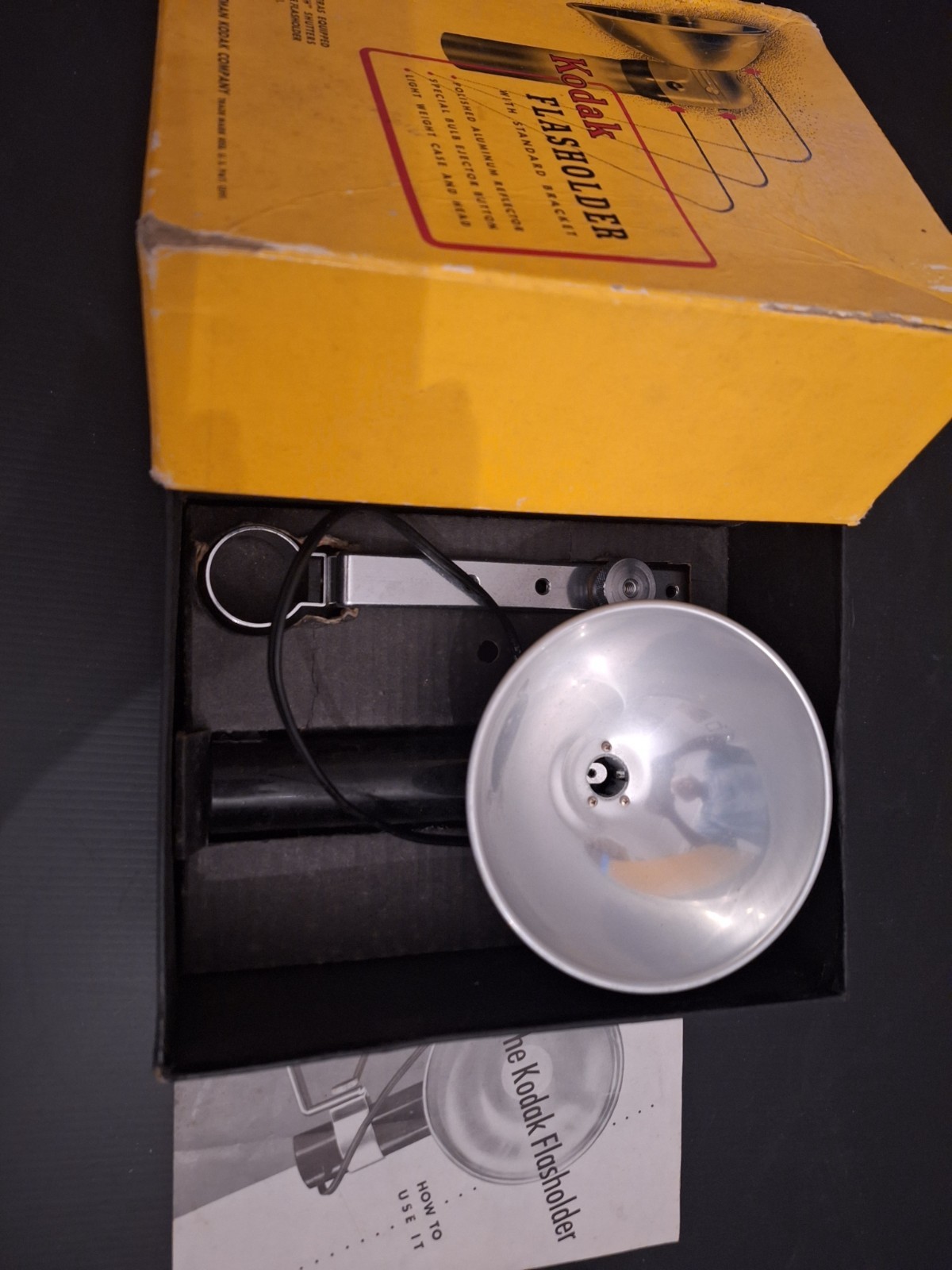 Vintage Kodak Flash Holder With Bracket for Kodak Reflex Original Box