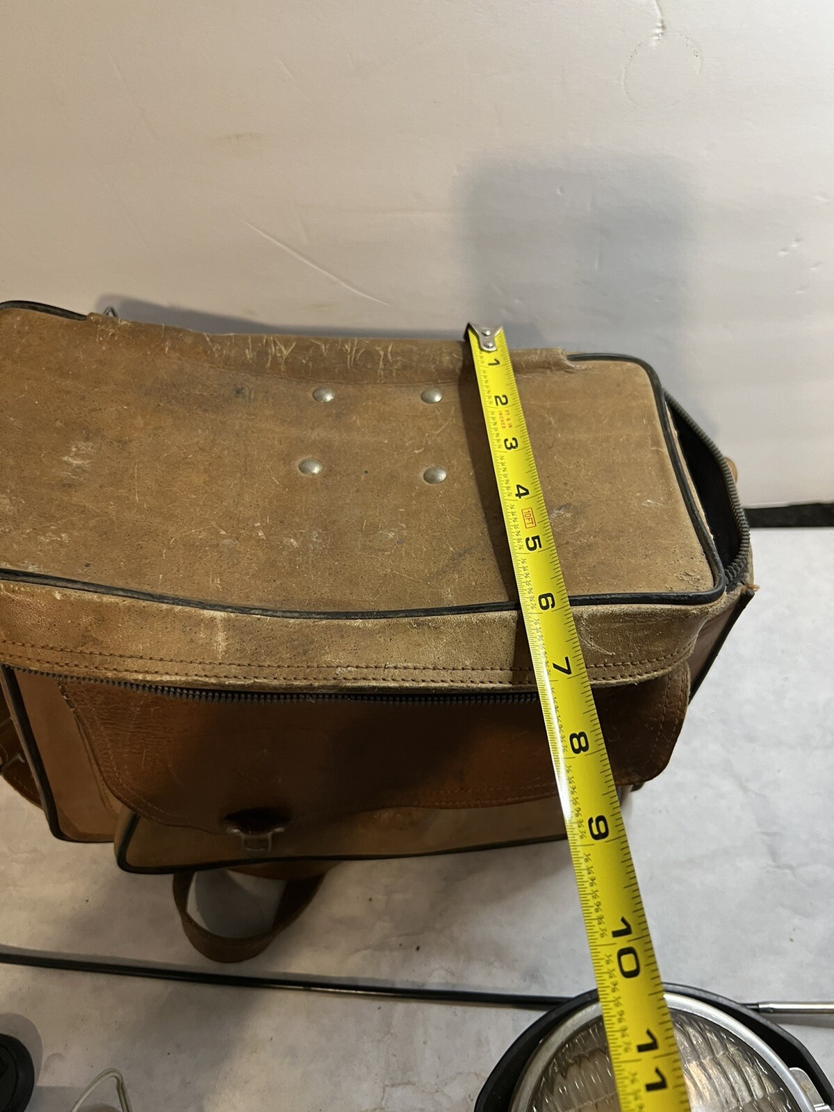 GE ACMELITE Attachment Bright Lamp Electric Tested Working, Leather Bag Vintage
