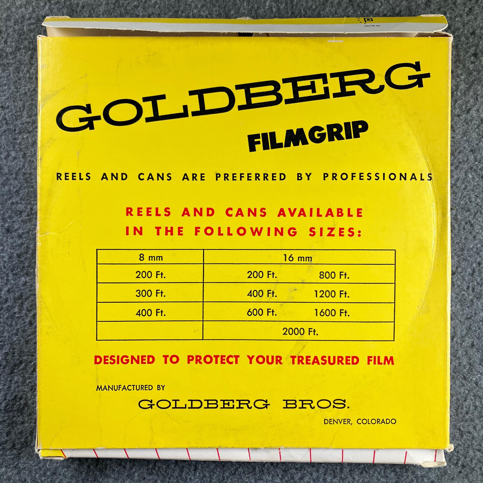 Goldberg Filmgrip 400-foot 8mm reel – new old stock No. 4R8 – box NOS [D]