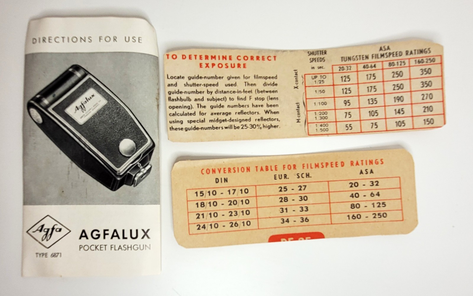 Agfa Agfalux Pocket Flashgun Type 6075 w/ Case, Manual & Box