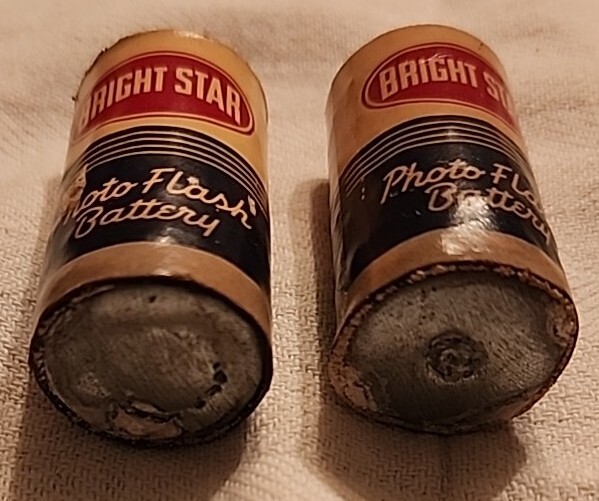 Bright Star C Cell Photo Flash Batteries No 11P Set Prop Apr 1954 Vintage Pair