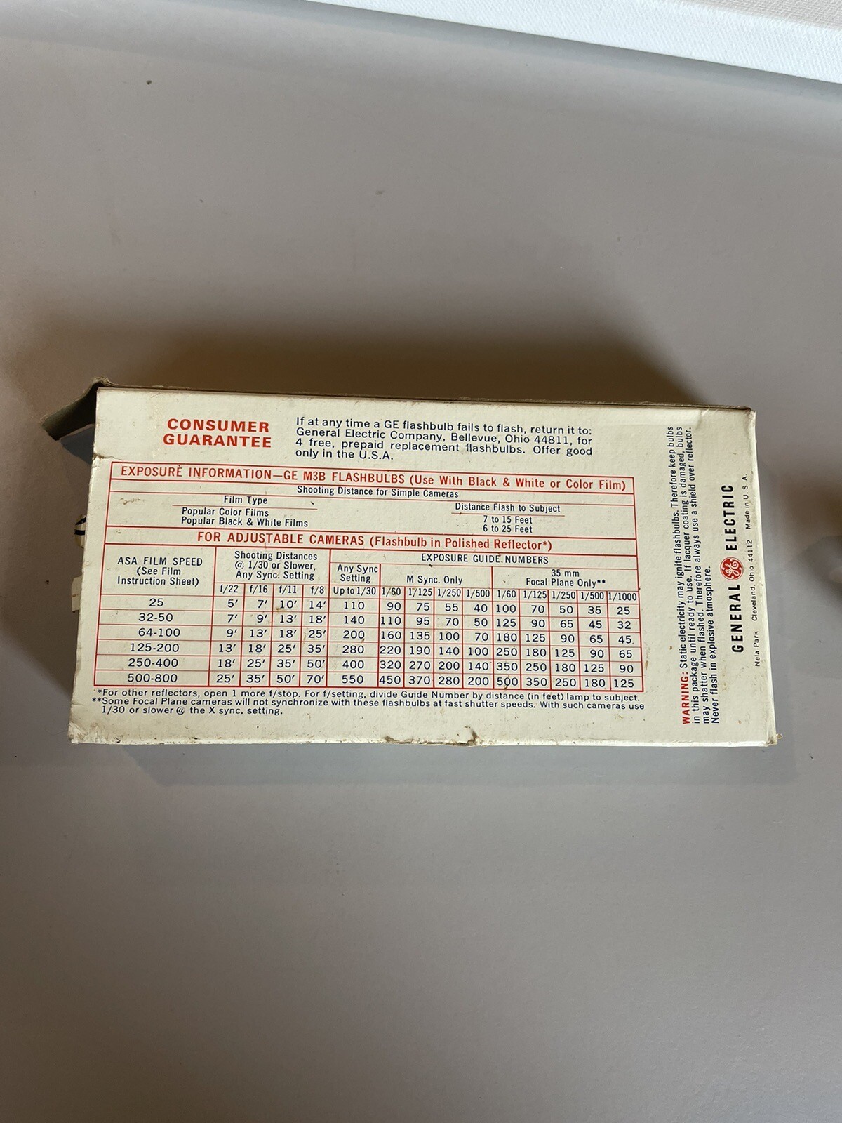GE Blue Dot Flash Bulbs M3B