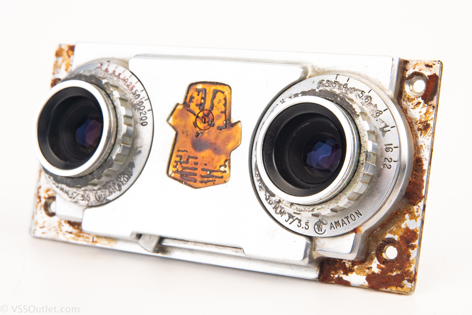 Revere Stereo 33 Camera Twin Amaton 35mm f/3.5 Lens & Shutter Assembly AS-IS V24