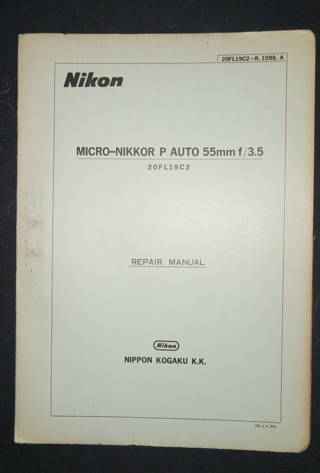 Nikon Micro-Nikkor P Auto 55mm f/3.5 Repair Manual Techs English & Japanese