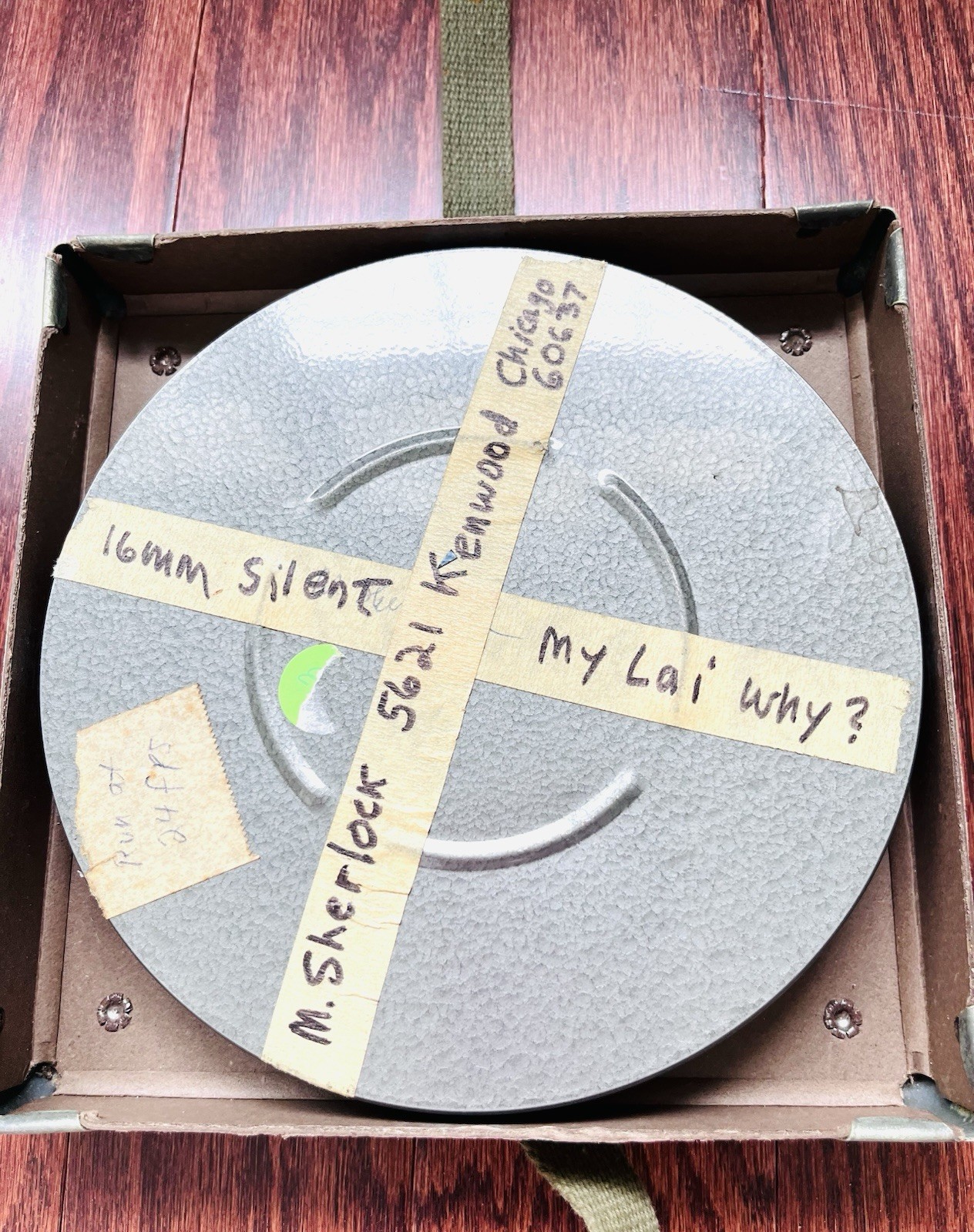 Vintage Compco Film Reel Canister Shipping Box Strap 16mm 400 Feet USA 1968