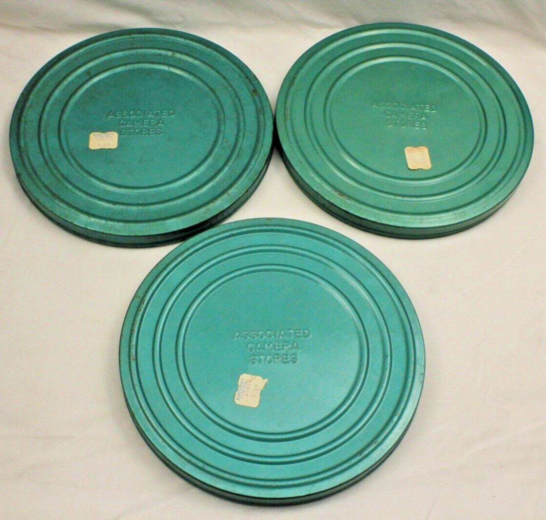 3 Reelane Thread-O-Matic Camera Film Reels Vintage Green 7”