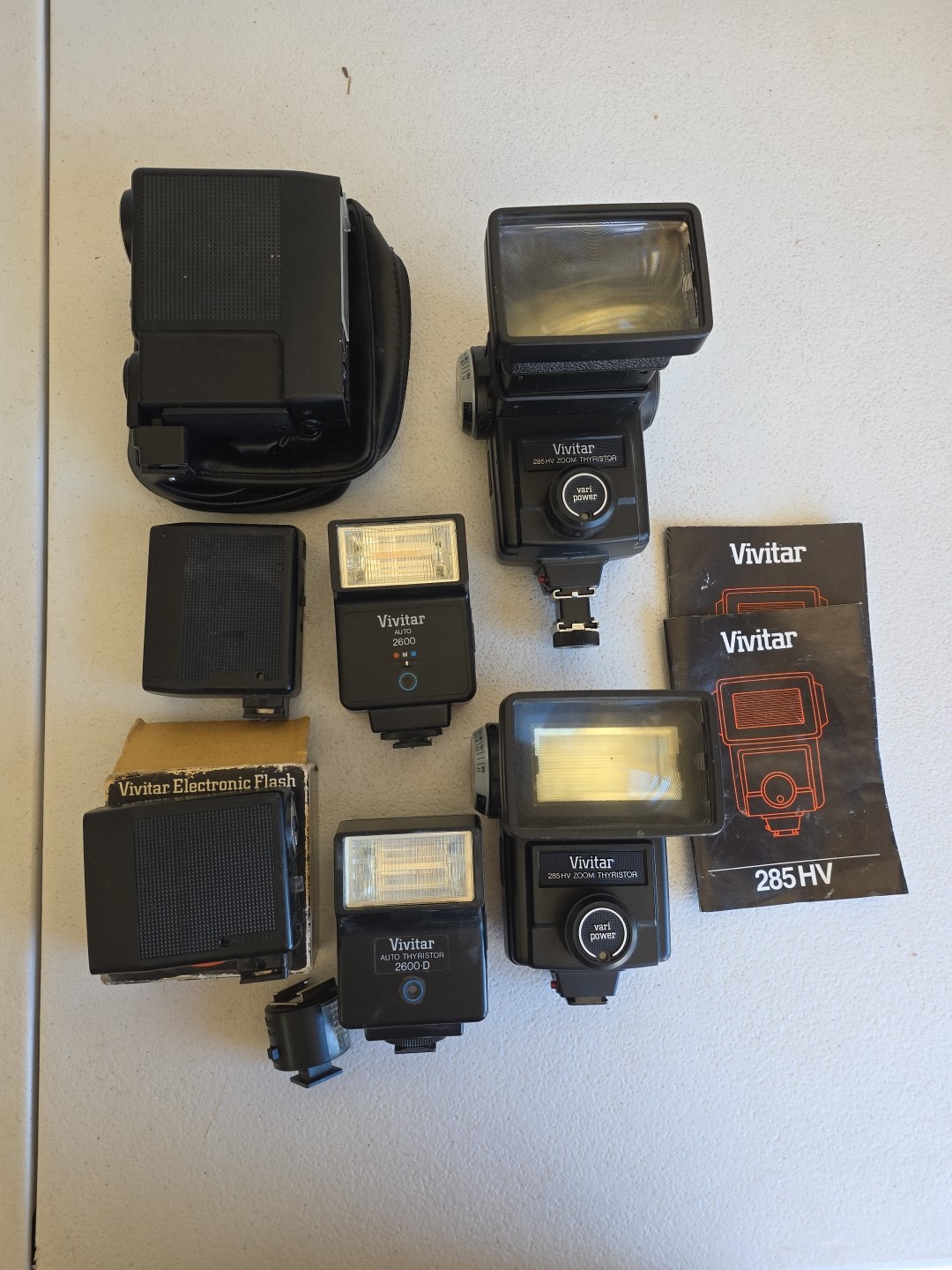 Vivitar Flash Lot Of 7 All Work Vintage Camera Accessories, Pre-owned