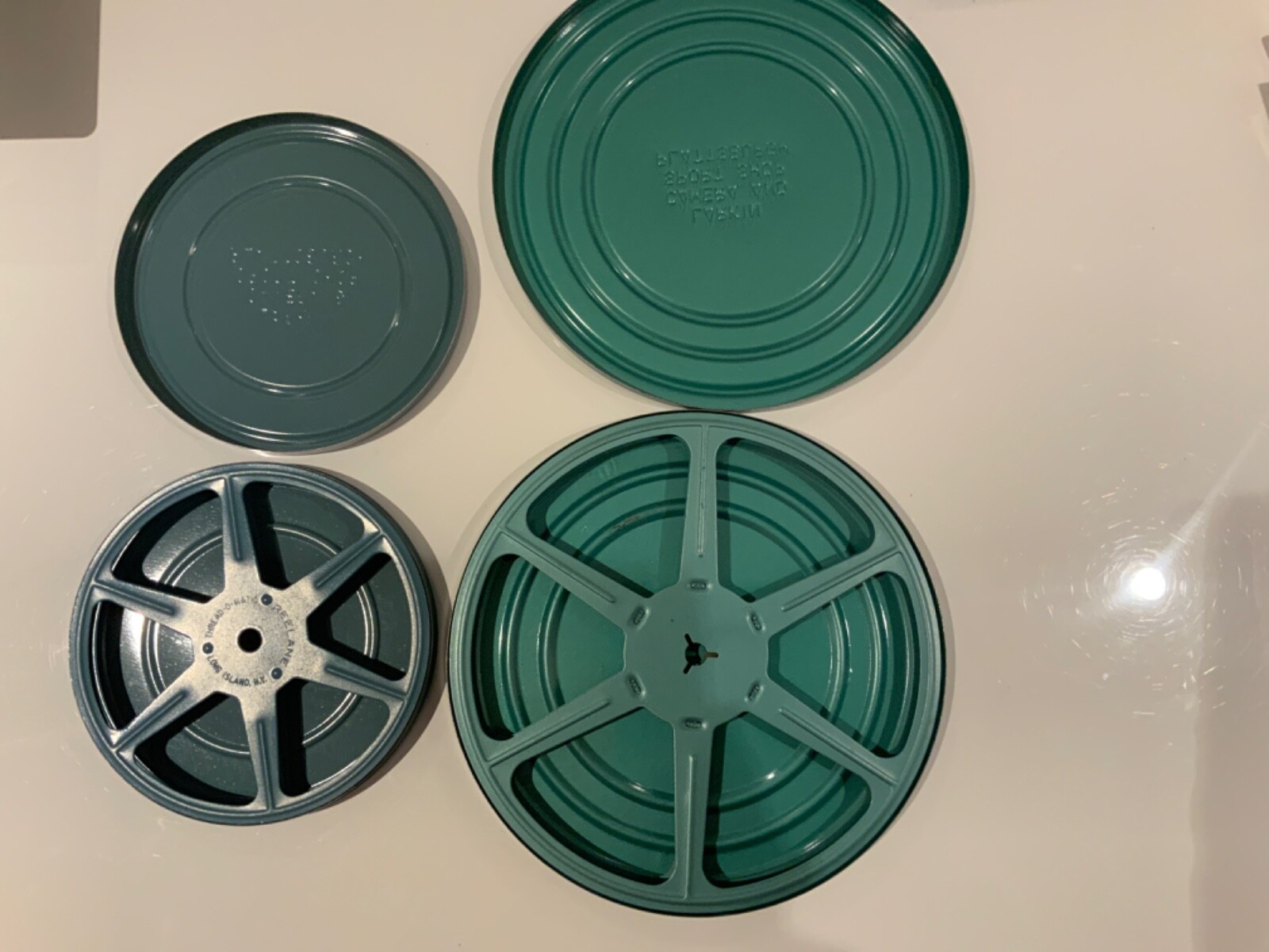 Vintage Metal Empty Film Reels And Container Cases Lot Of 2. 1-5” and 1-7”