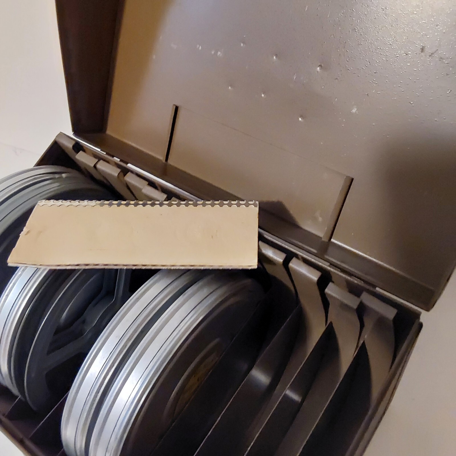 Vintage Compco Metal Film Reel Storage Box 12 Slot Storage 5 Reels/Cans Included