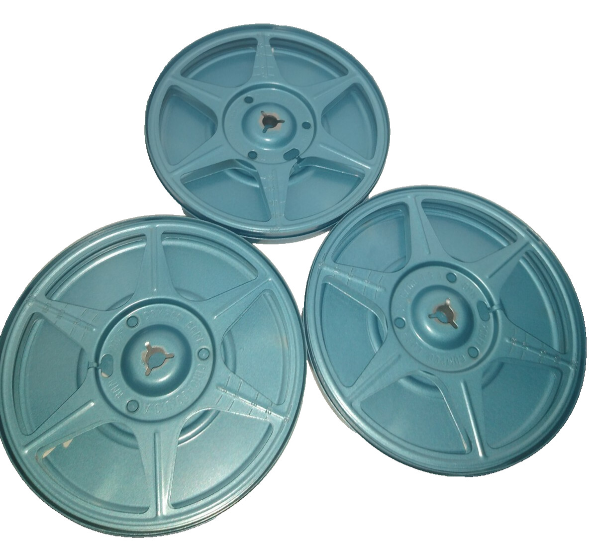 Lot of 3 Vintage Compco Corp Chicago USA 200Ft 8mm Metal Film Canasters