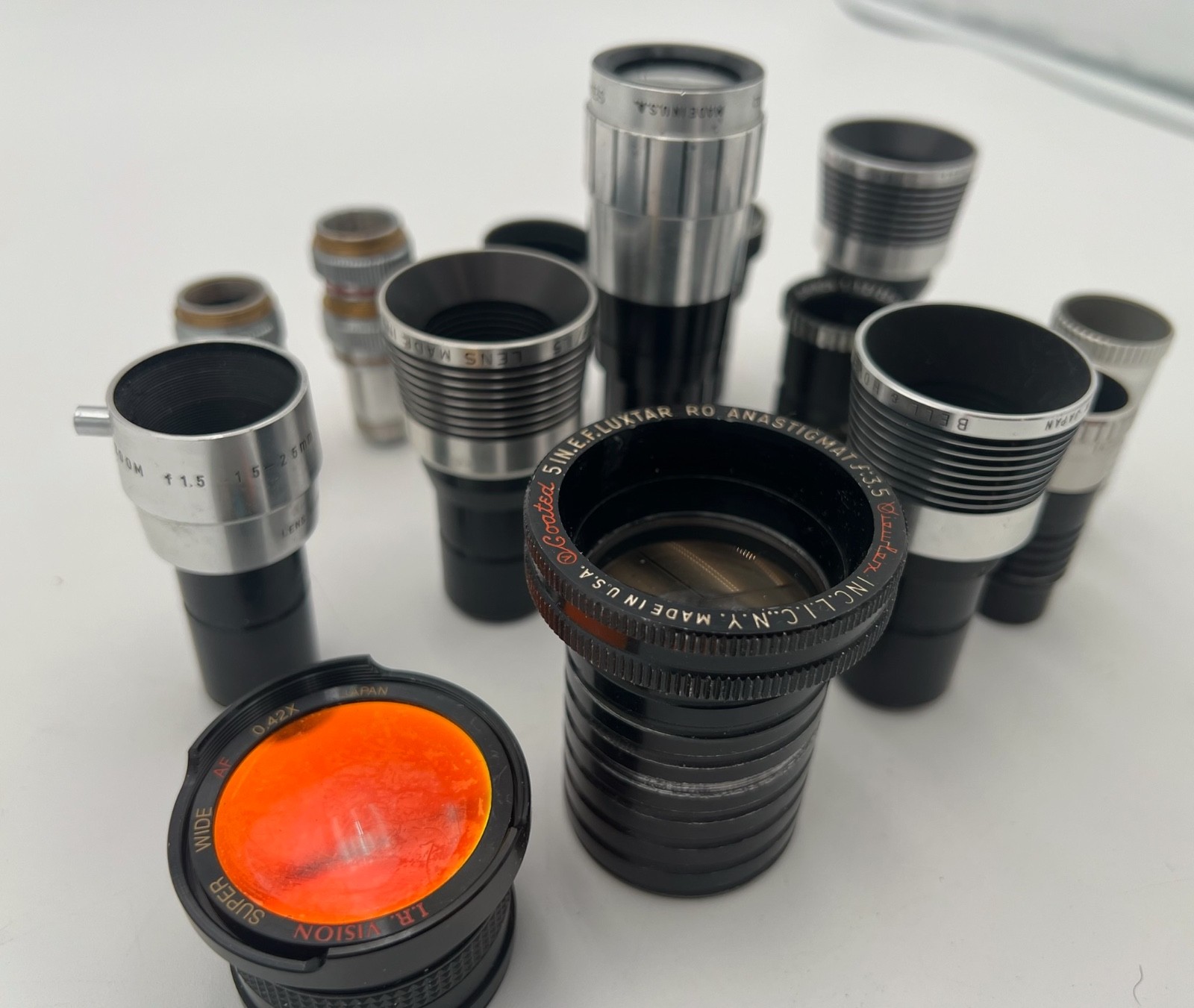 – LOT OF ASSORTED LENSES-PROJECTOR/CAMERA LENSES FOR PARTS/AS-IS