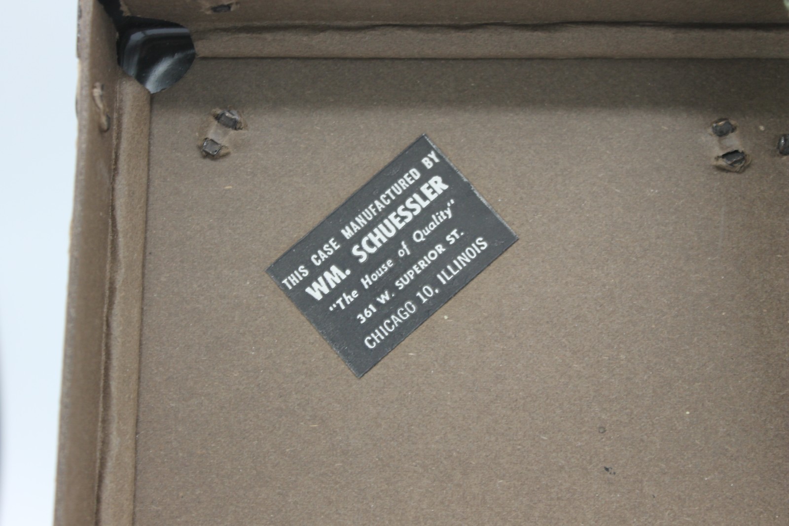 Vintage Film Reel Shipping Box – mfg. WM Schuessler – Fiberboard w/ Strap