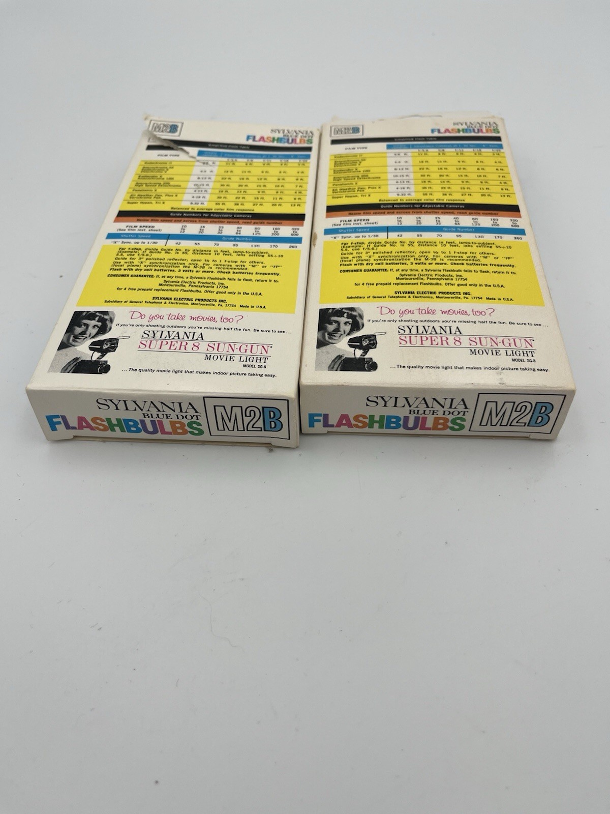 Vintage Sylvania M2B Blue Dot Flashbulbs Lot of 2 Boxes Untested 12 Per Box