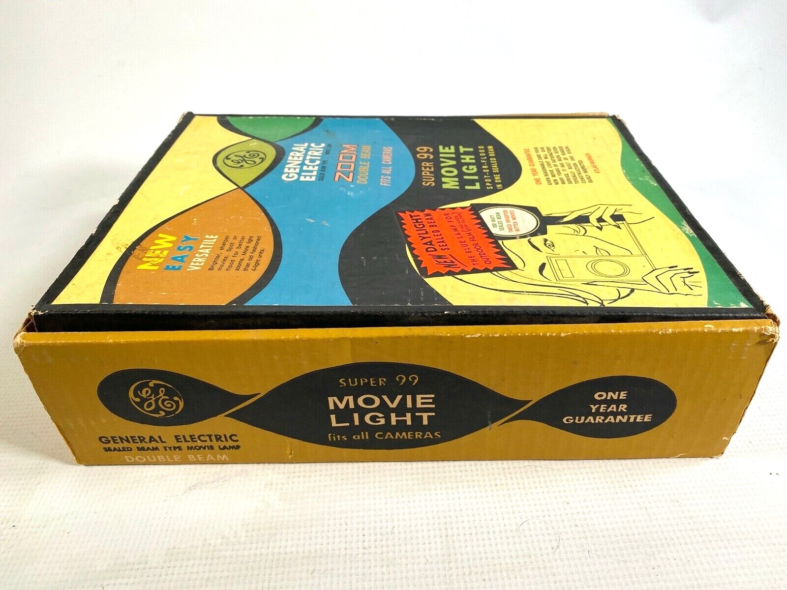 1960s GENERAL ELECTRIC SUPER 99 MOVIE LIGHT fits all cameras DOUBLE BEAM – 650w!